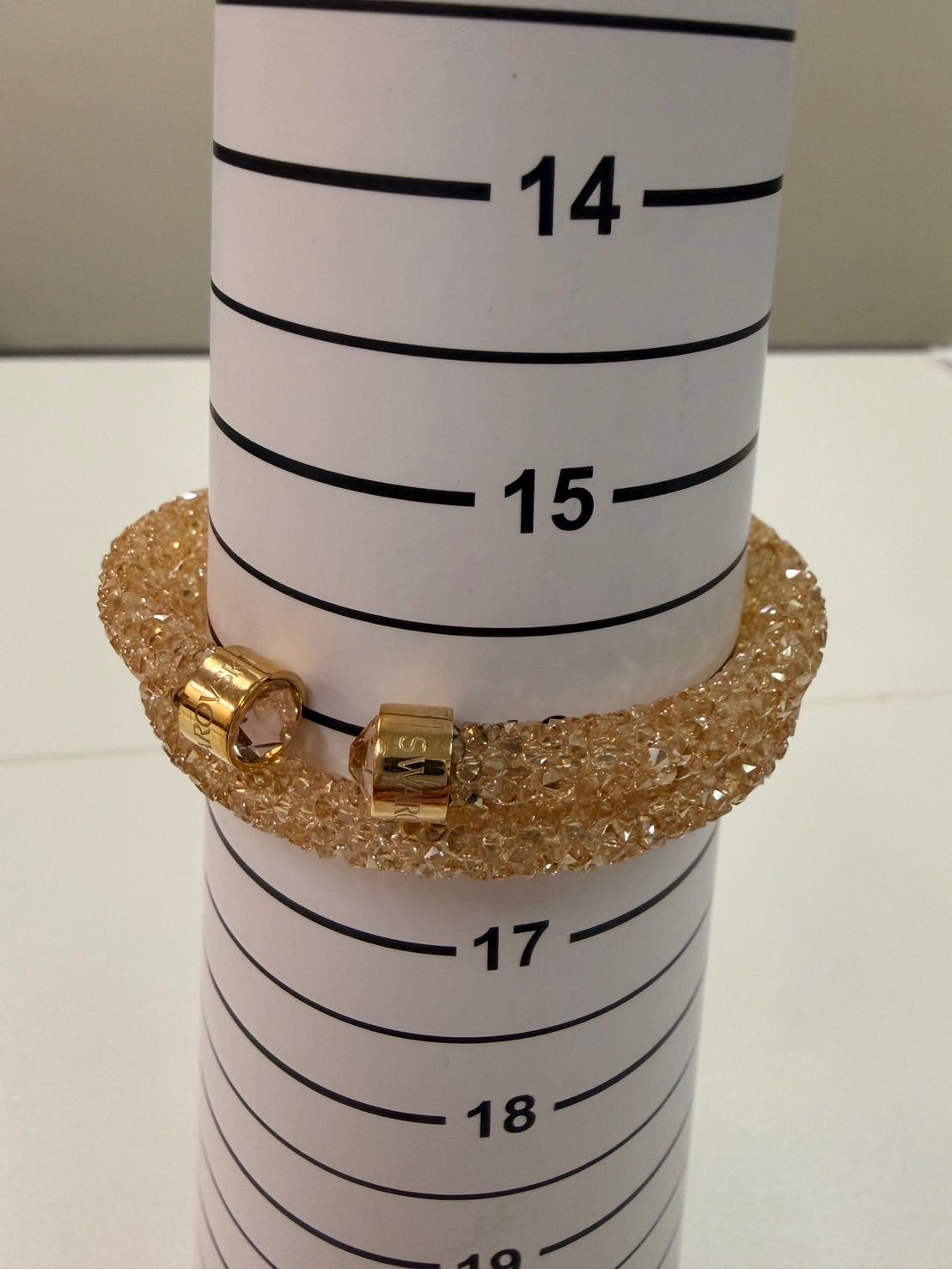 中古品】 SWAROVSKIスワロフスキー クリスタルダスト ダブルバングル