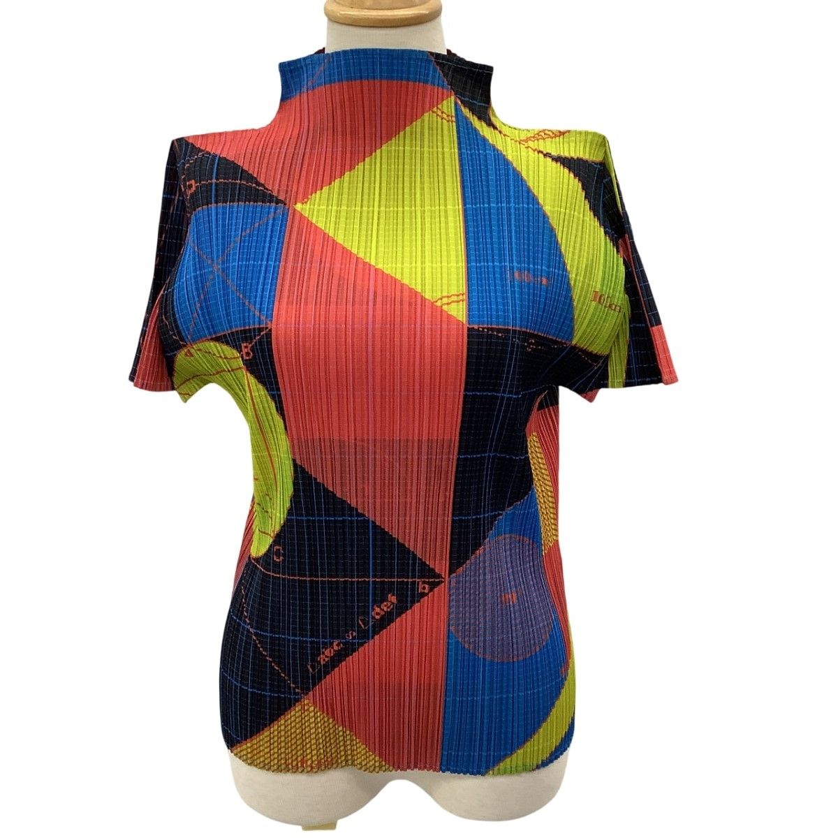 ISSEY MIYAKE イッセイミヤケ PLEATS PLEASE カットソー SIZE 3 図形柄 
