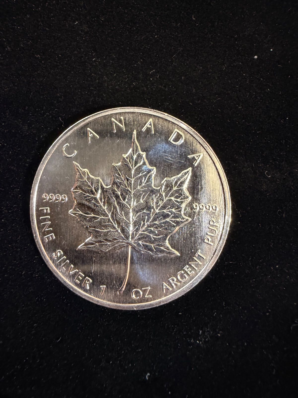 純銀 .9999】1997年 メイプルリーフ銀貨 1oz 5ドル カナダ エリザベス2