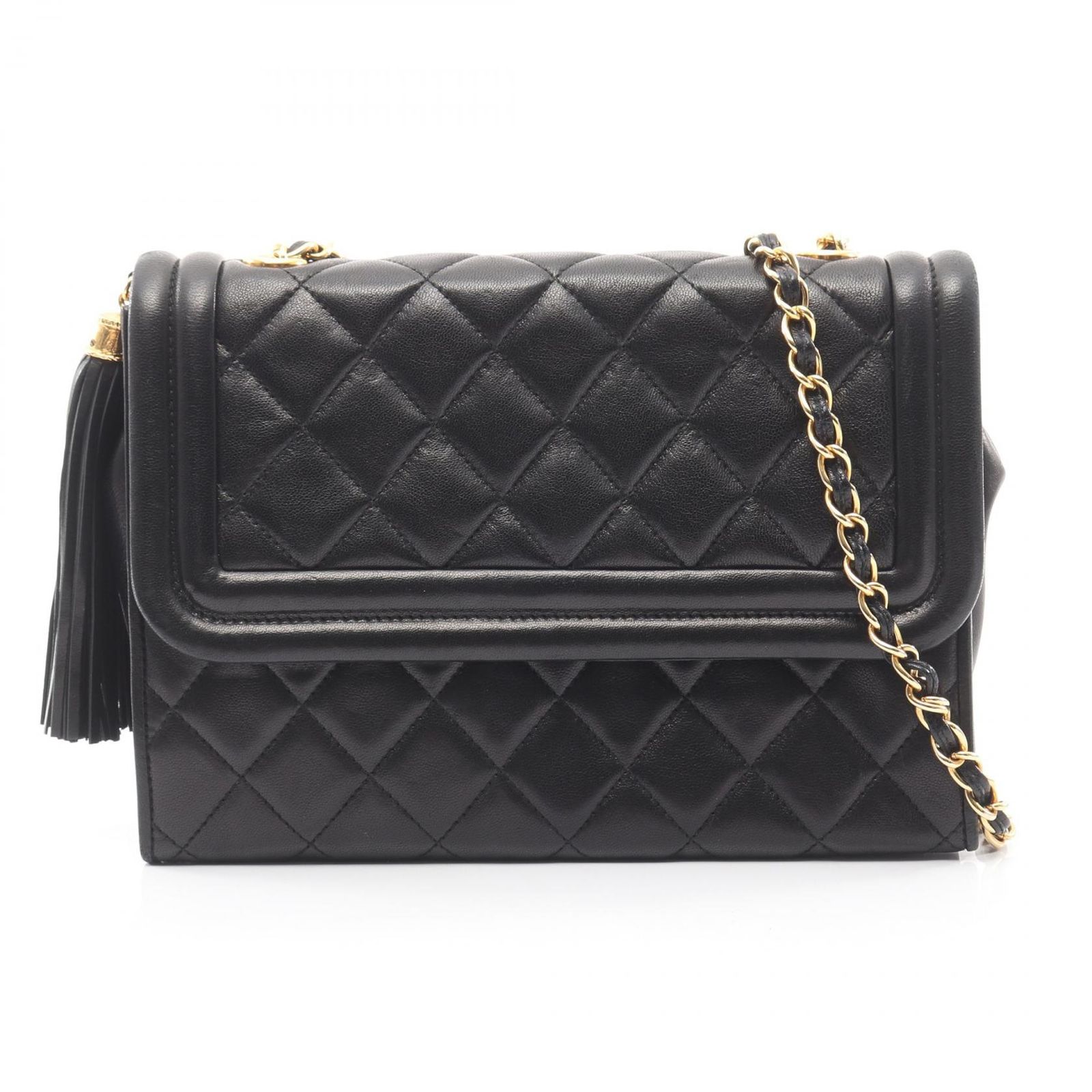 シャネル CHANEL ショルダーバッグ マトラッセ ブラック ラムスキン 