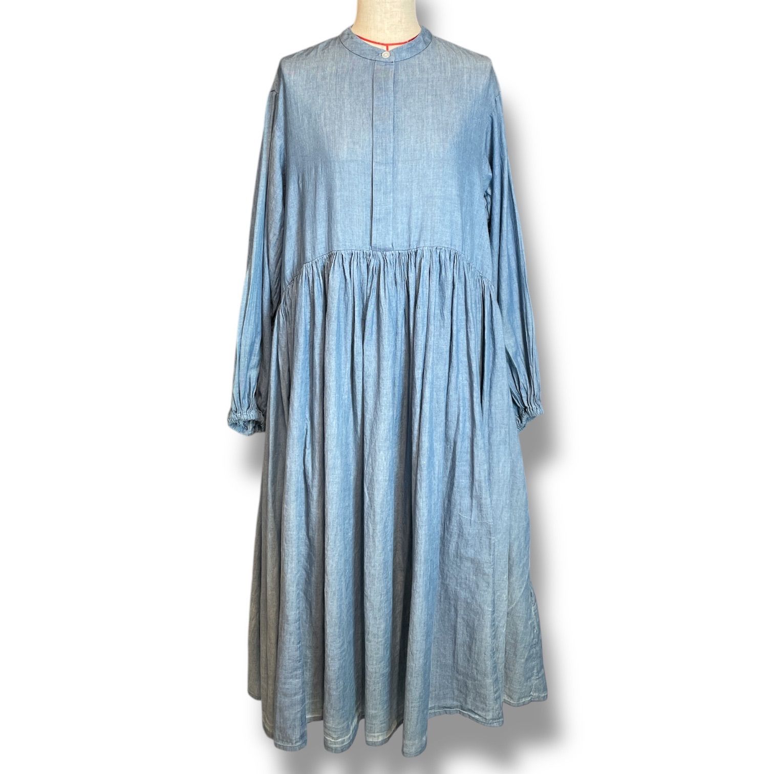 新品 未使用 タグ付き BEARDSLEY ビアズリー シフォンデニムギャザー 