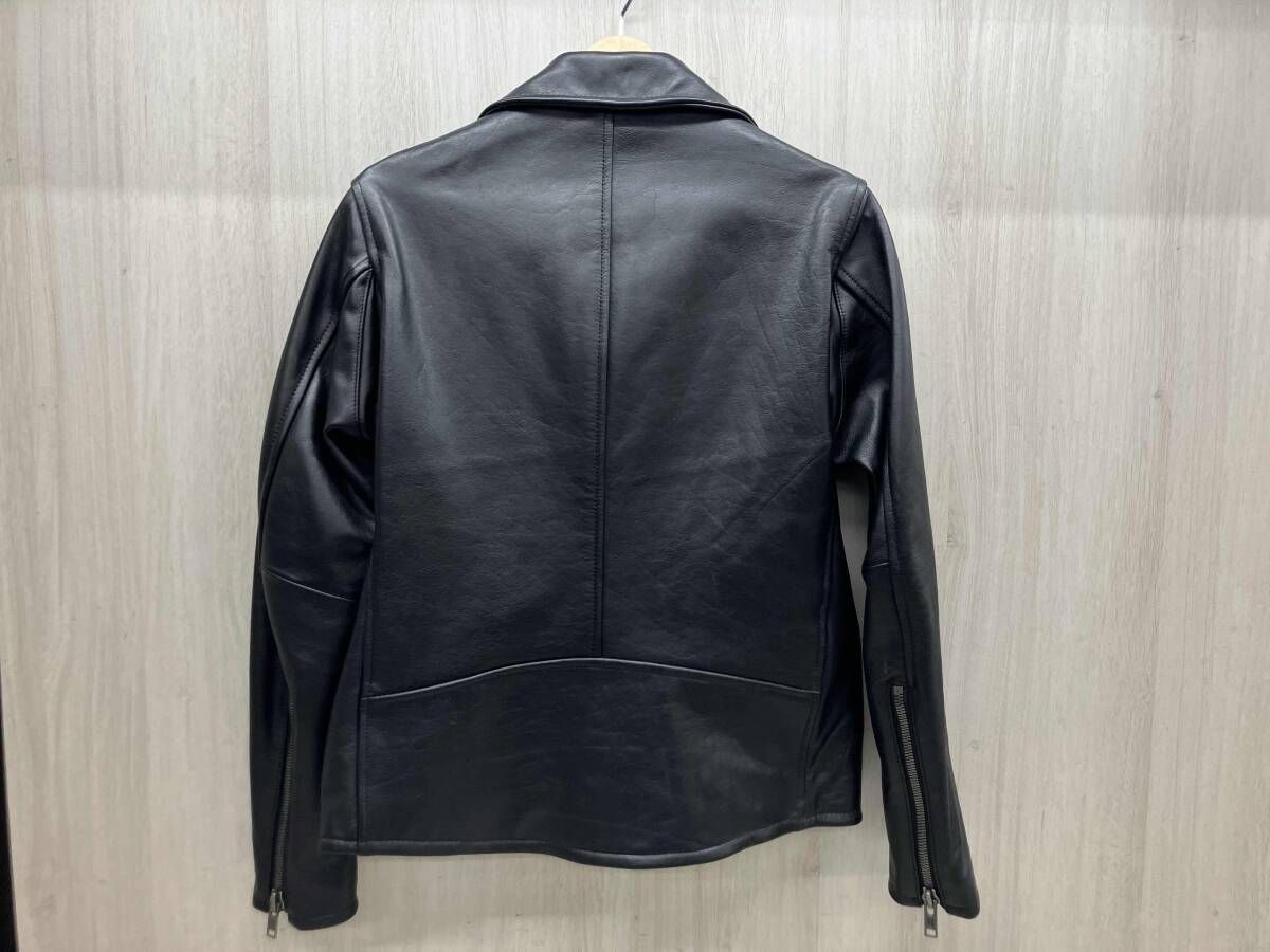 通年 HBNS ハバノス ダブルライダース 本革 牛革 ジップ S ブラック