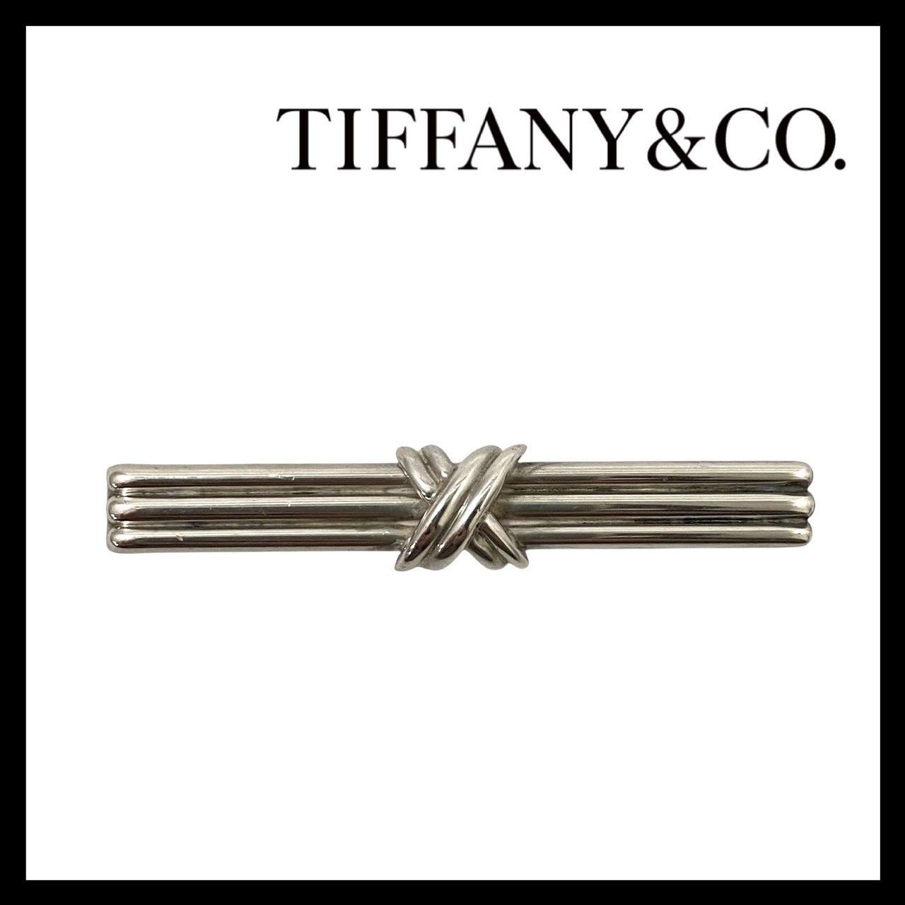 M【TIFFANY&Co.】シグネチャー クロス ネクタイピン 1992 SV925 SILVER