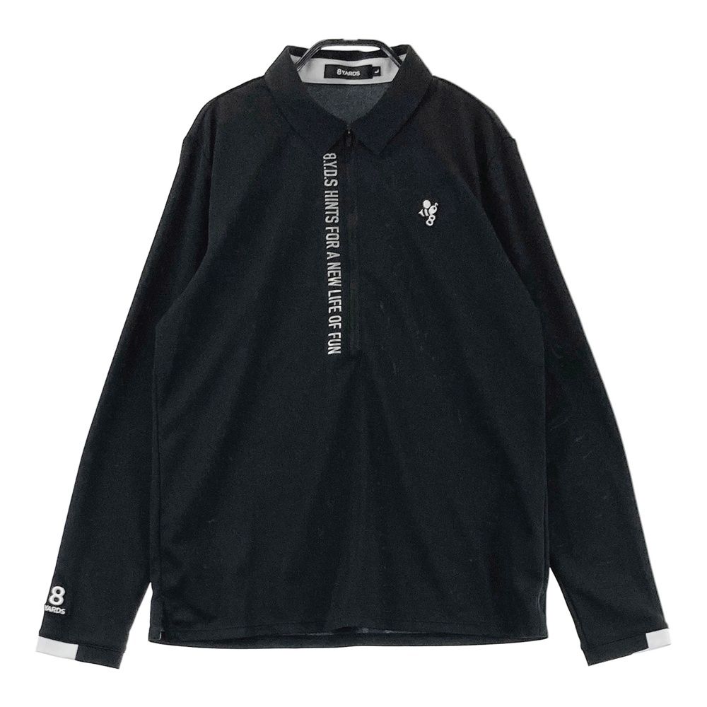 ★美品★8YARDS　ハーフジップ　サイズ S サイズ：L 8YARDS ハチヤーズ ハーフジップ 長袖ポロシャツ ブラック系