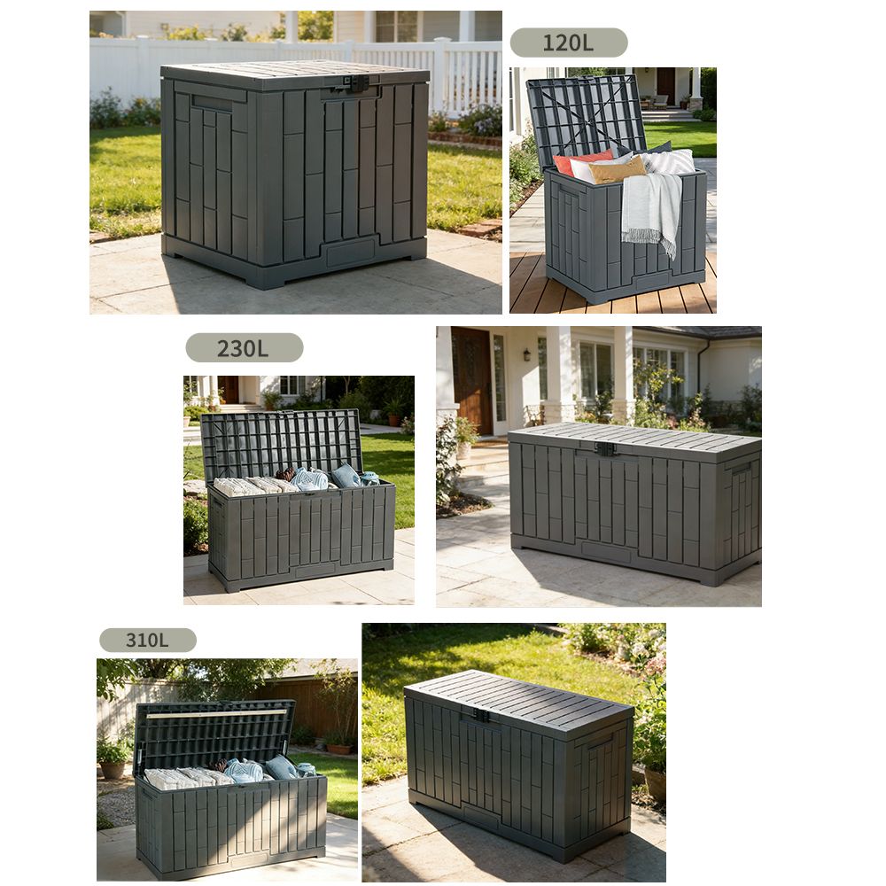 新入荷」全新品 【グレー 230L 43*55*107cm】戸外収納庫 レンガ調 収納