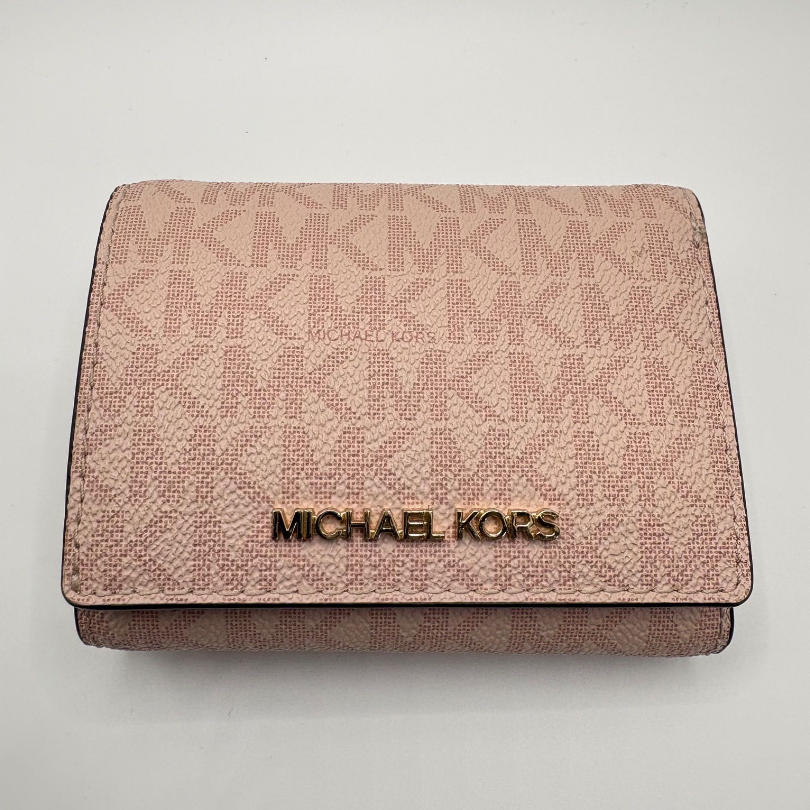 MICHAEL KORS マイケルコース 三つ折り財布 ピンク MK総柄 コンパクト