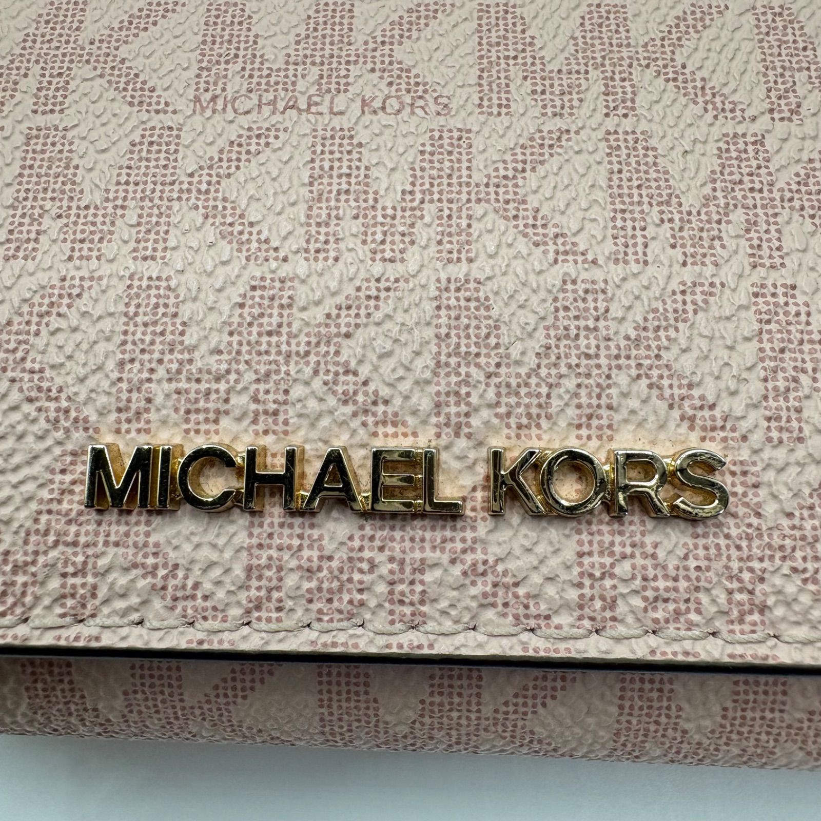 MICHAEL KORS マイケルコース 三つ折り財布 ピンク MK総柄 コンパクト