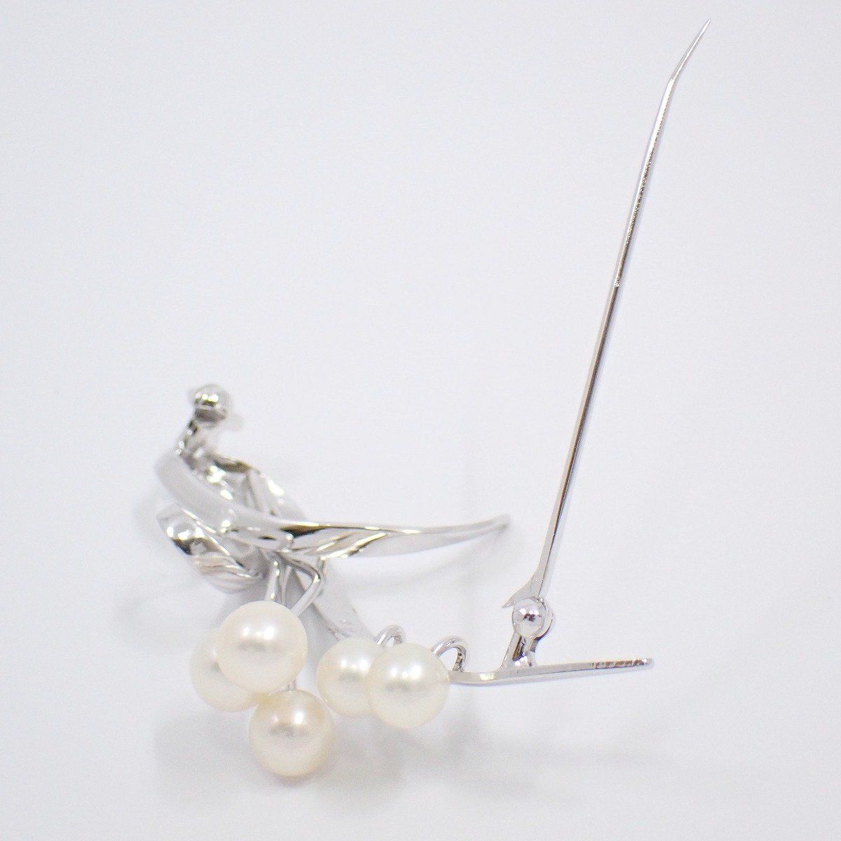 MIKIMOTO ミキモト フラワー リーフモチーフ ブローチ シルバー/パール