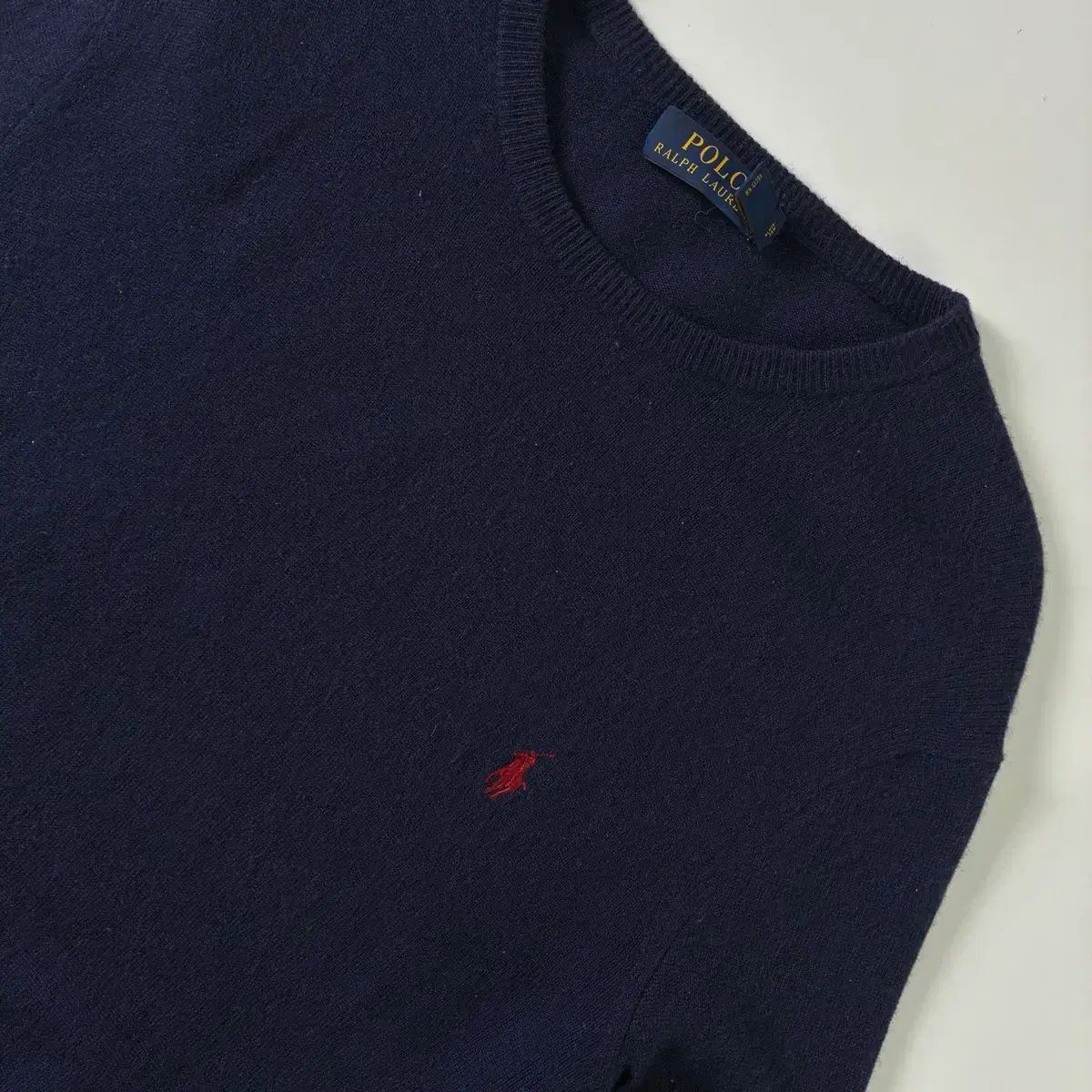 Polo ポロラルフローレン 刺繍 メリノウール ネイビー ラウンドニット 