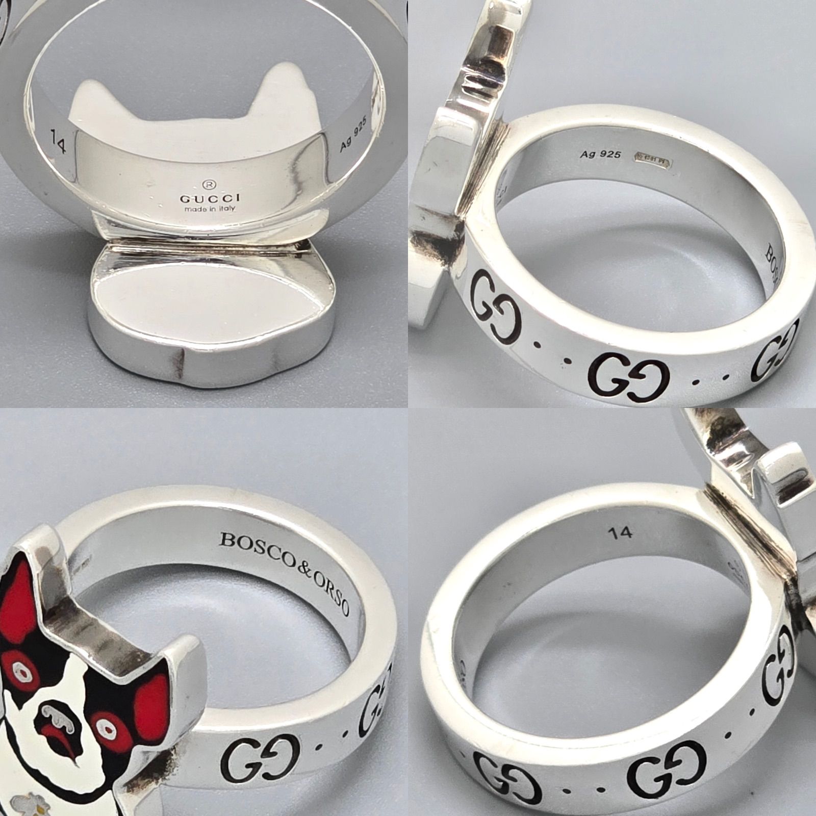 GUCCI グッチ ボスコ＆オルソ ボストンテリア リング 14 約13.5号