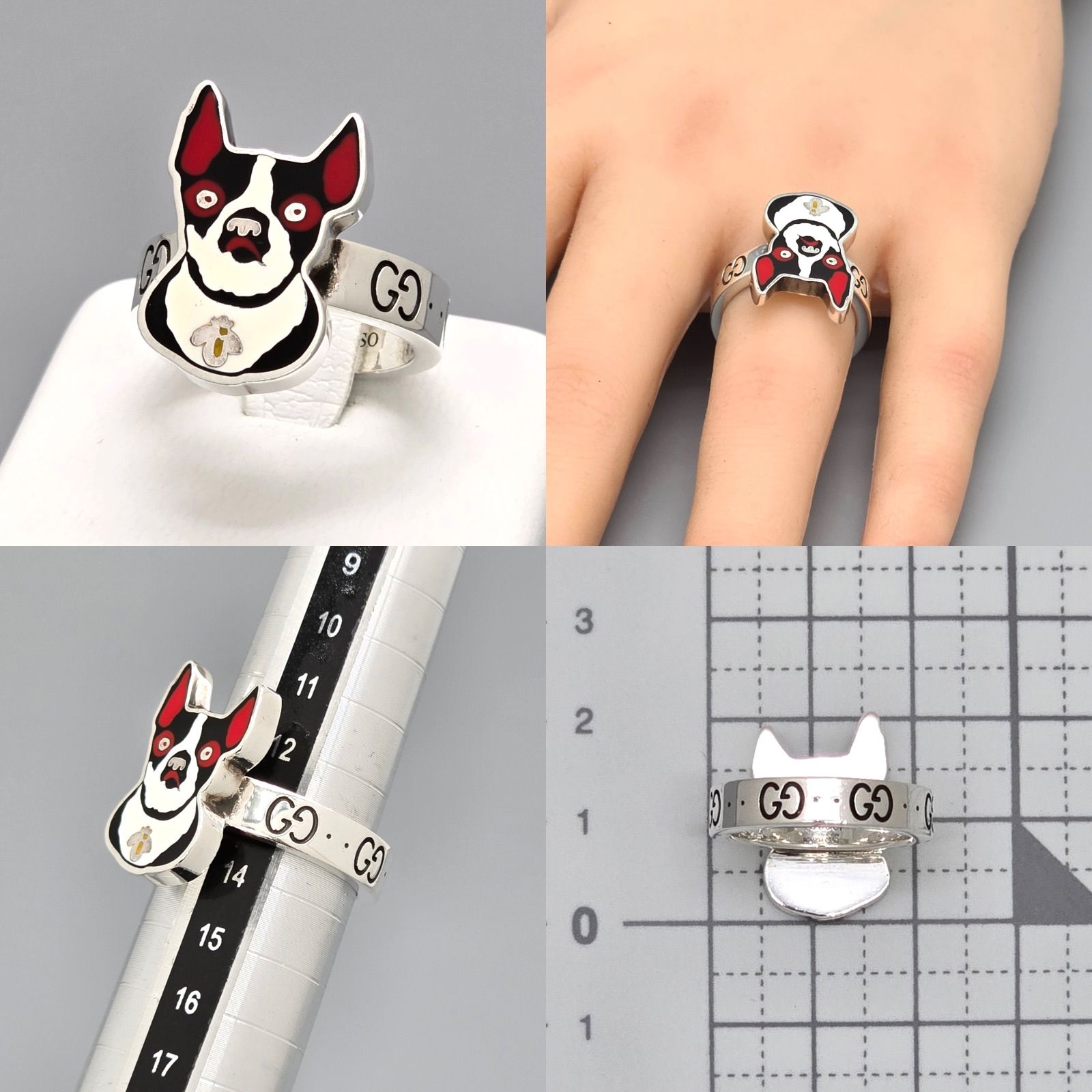 GUCCI グッチ ボスコ＆オルソ ボストンテリア リング 14 約13.5号