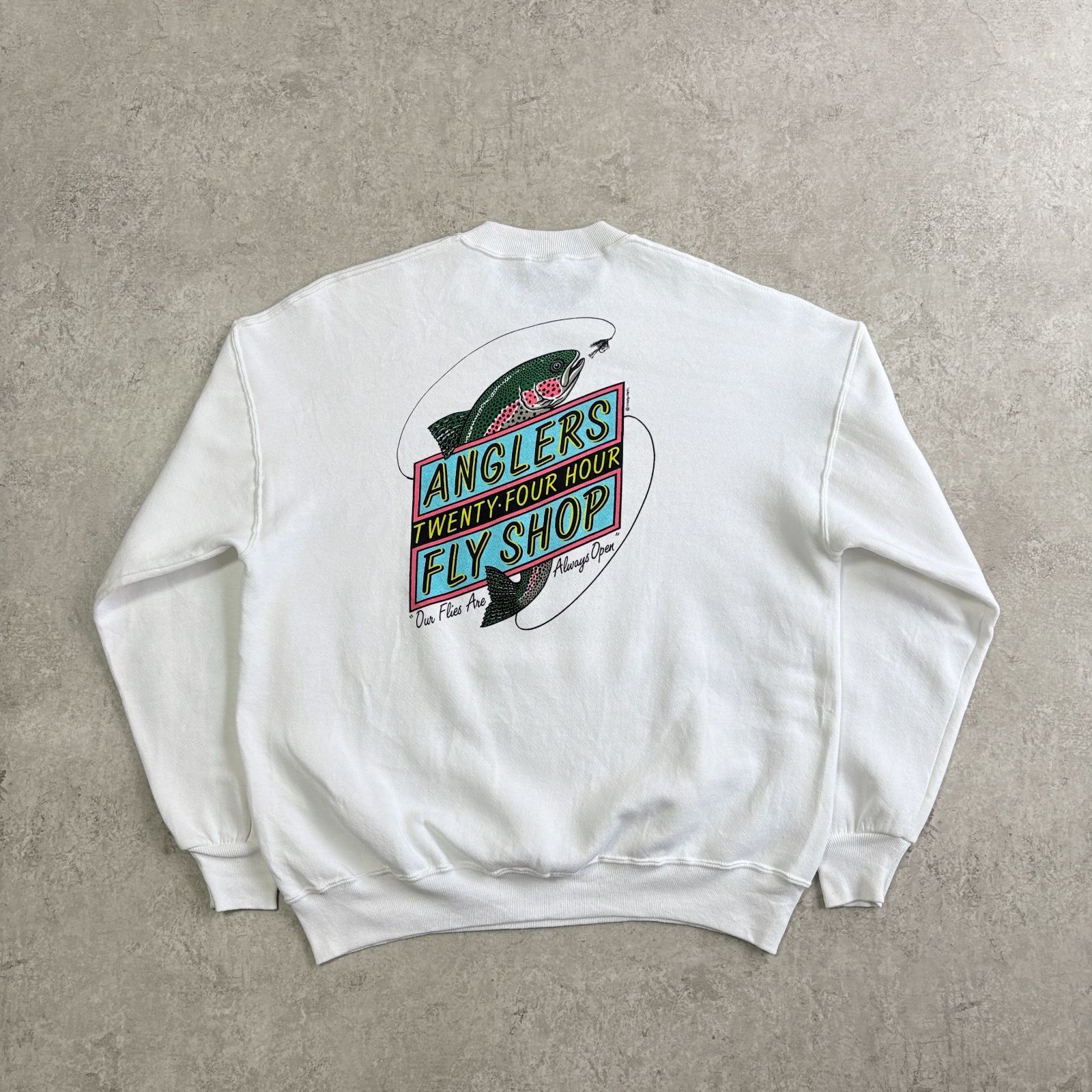 90s USA製 Crazy Shirts ANGLERS FLY SHOP Trout Back Printed