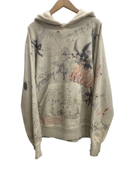 セントマイケル SAINT MICHAEL DR.WOO Graffiti Hoodie Beige