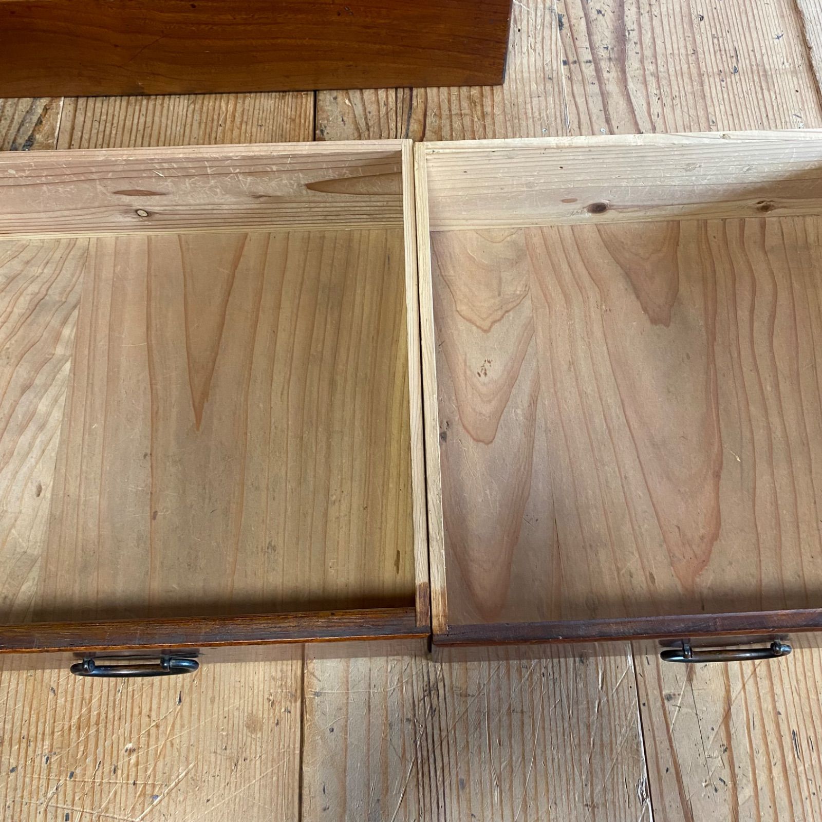 アンティーク ガラス戸棚 茶箪笥 水屋箪笥 無垢材 Y680 - メルカリ