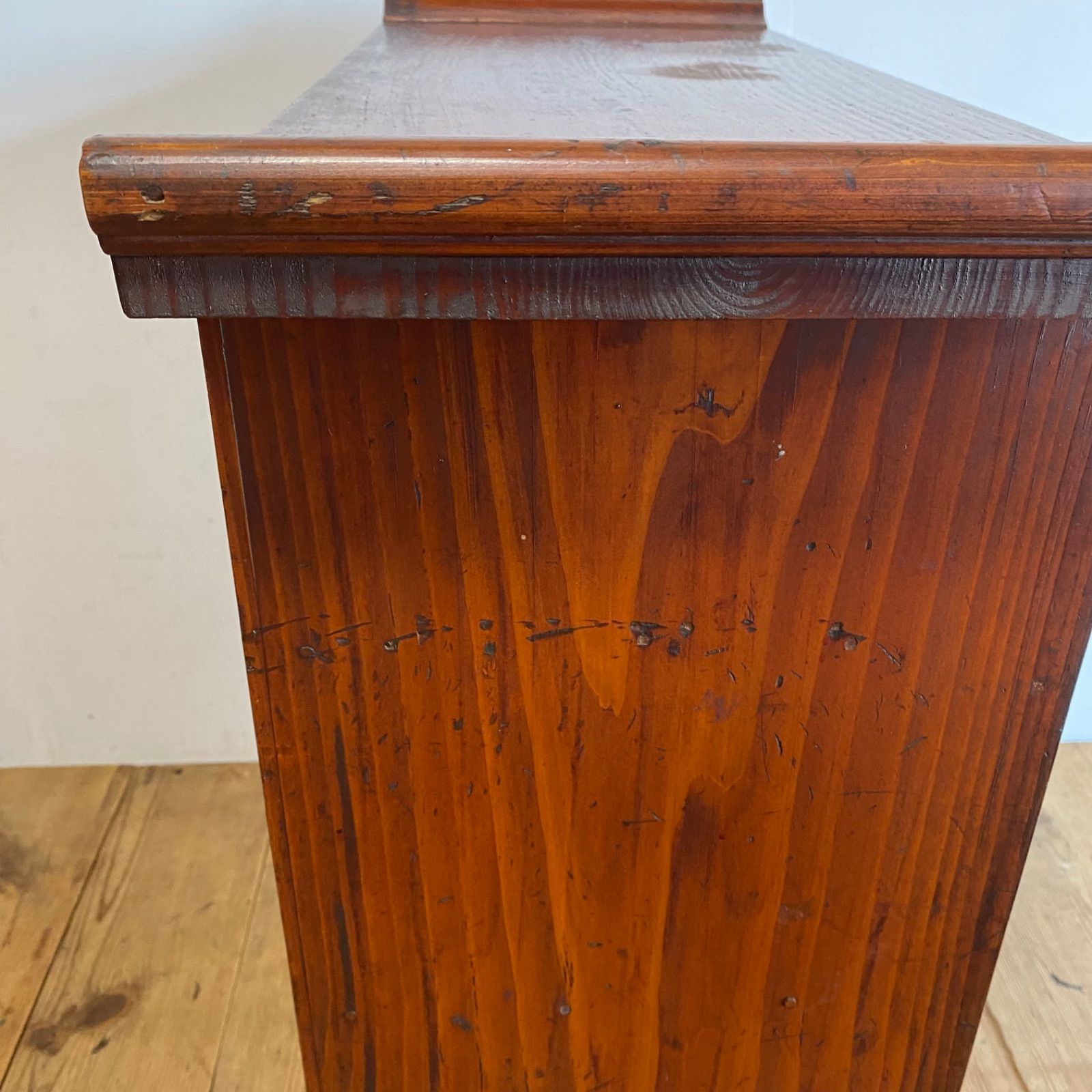 アンティーク ガラス戸棚 茶箪笥 水屋箪笥 無垢材 Y680 - メルカリ