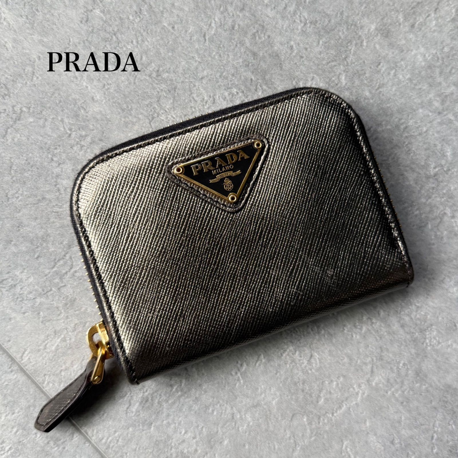 Prada] プラダ トライアングルロゴ コインケース サフィアーノレザー