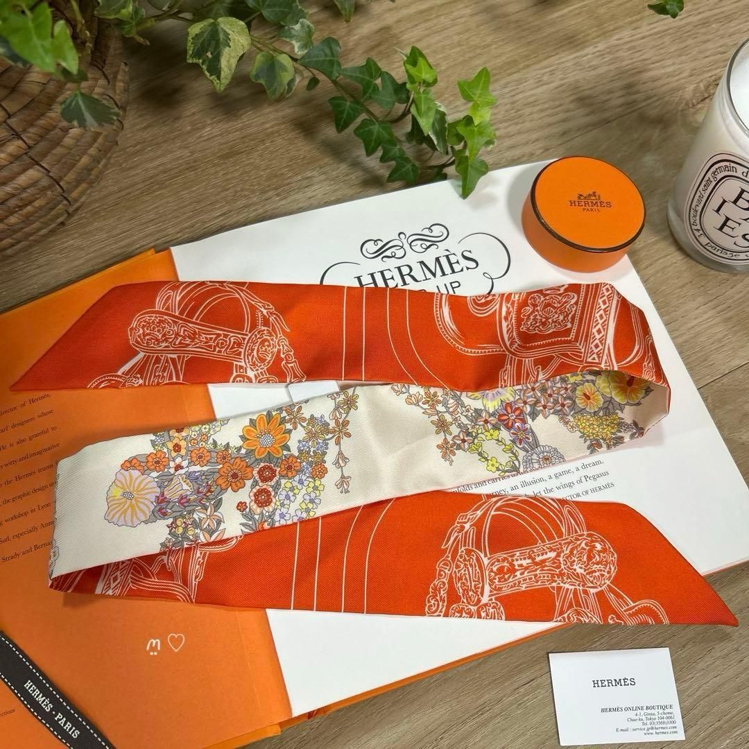 HERMESエルメス ツイリー ブリッドドゥガラアンフルール フラワー 25SS