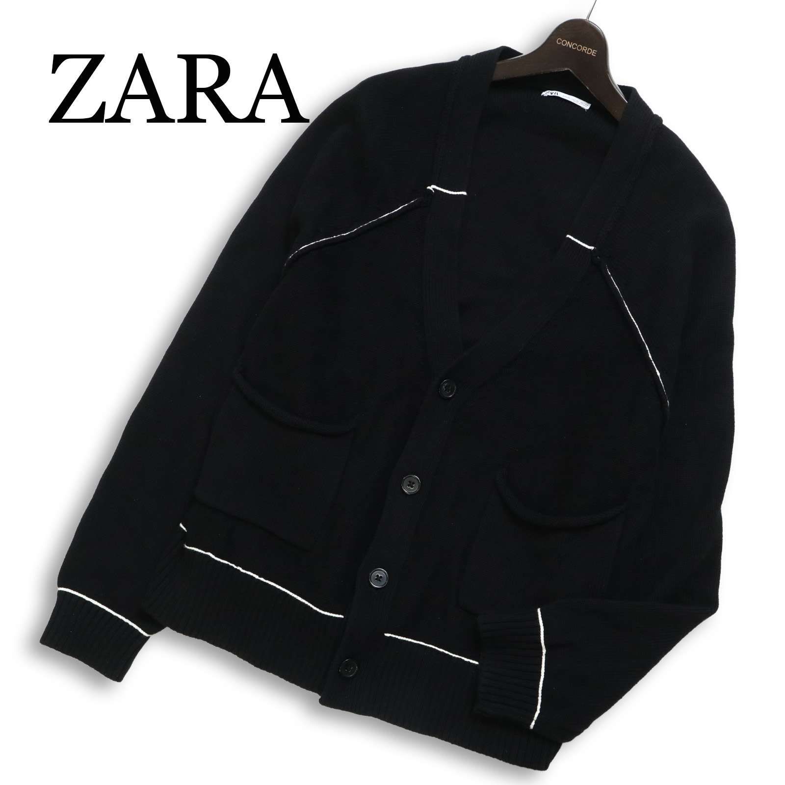 ZARA ザラ マン 現行タグ☆ 通年 コットン ニット カーディガン Sz.XL 