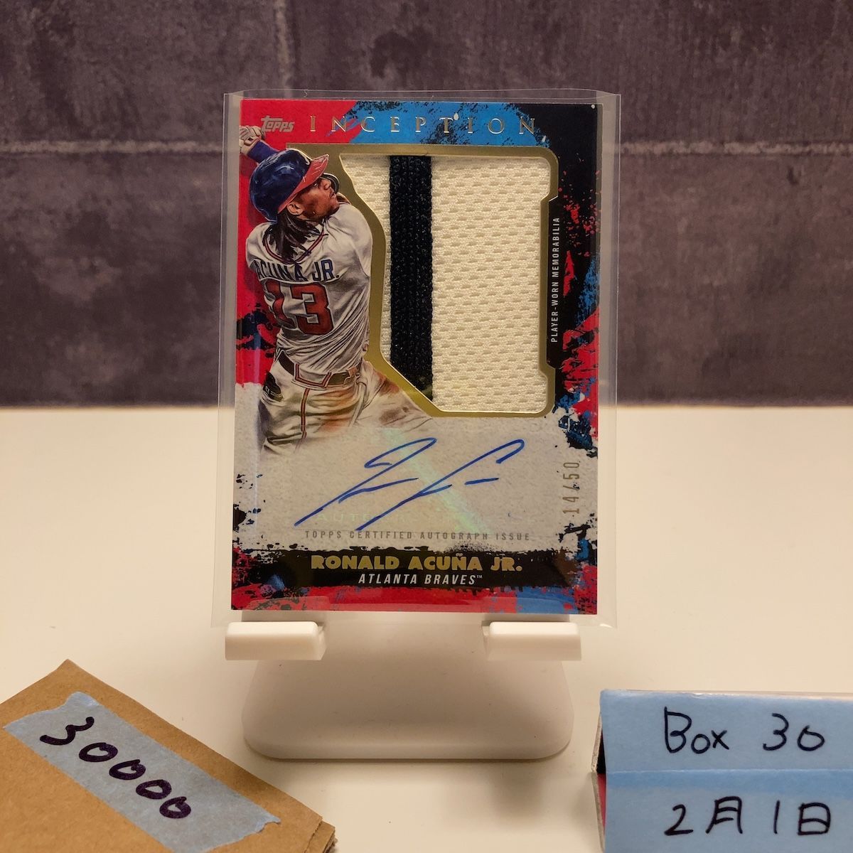 2021 Topps Inception Ronald Acuna Jr 14/50 直筆サイン Atlanta Braves パッチ カード