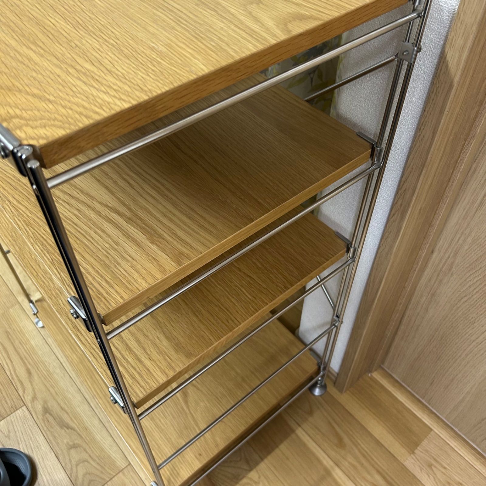無印良品 ステンレスユニットシェルフ小 オーク 棚板追加 4段 - メルカリ