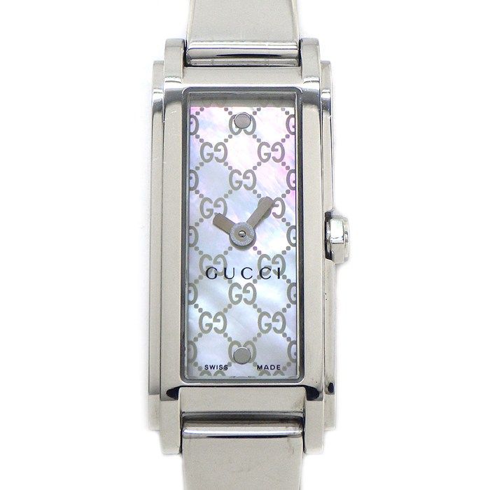 グッチ GUCCI 腕時計 バングルウォッチ 109 レクタンギュラー GG柄 ホワイトシェル文字盤 SS クオーツアナログ 【中古】 グッチ GUCCI 腕時計 バングルウォッチ 109 レクタンギュラー GG柄