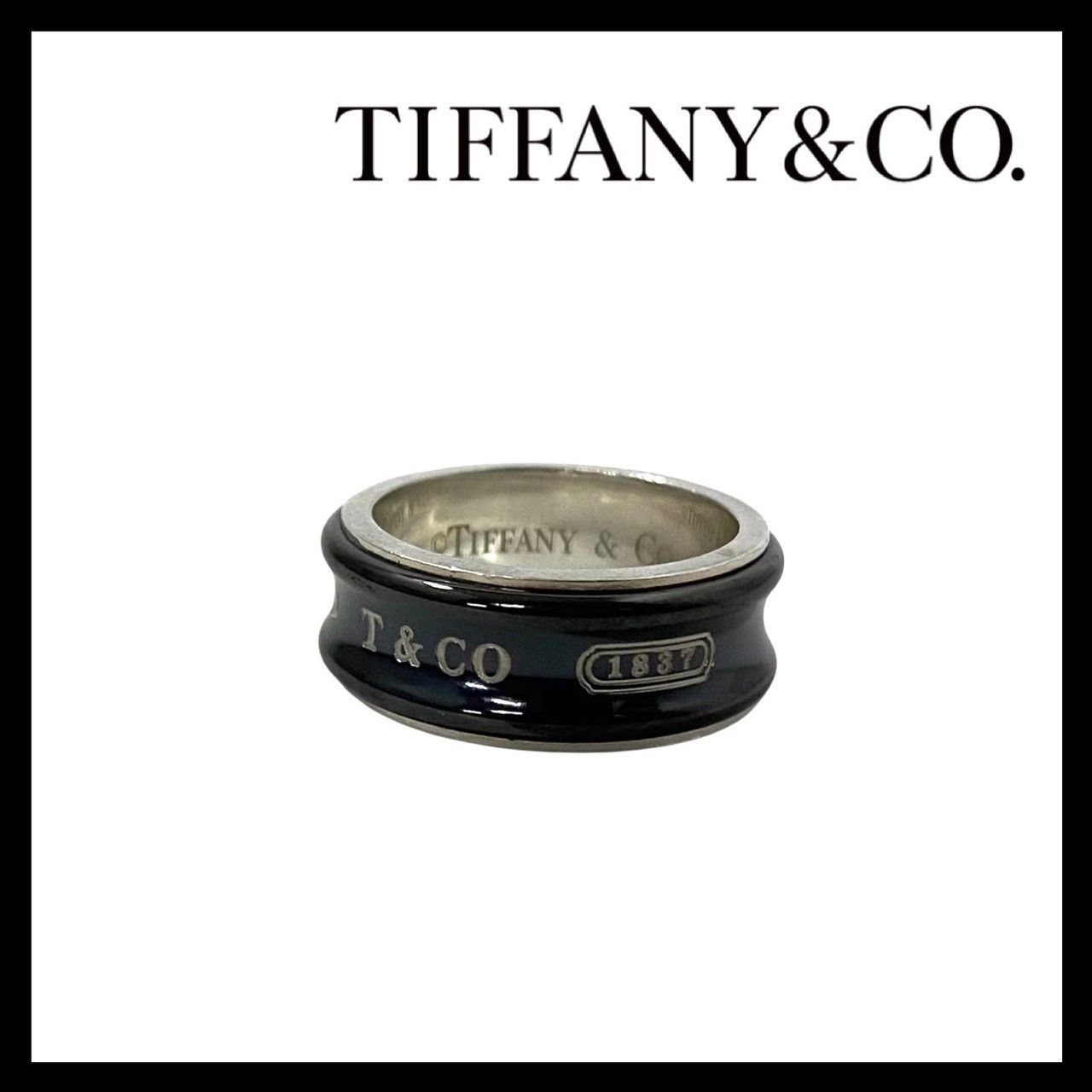 Y【TIFFANY&Co.】1837 ナロー リング SV925 SILVER/シルバー チタン