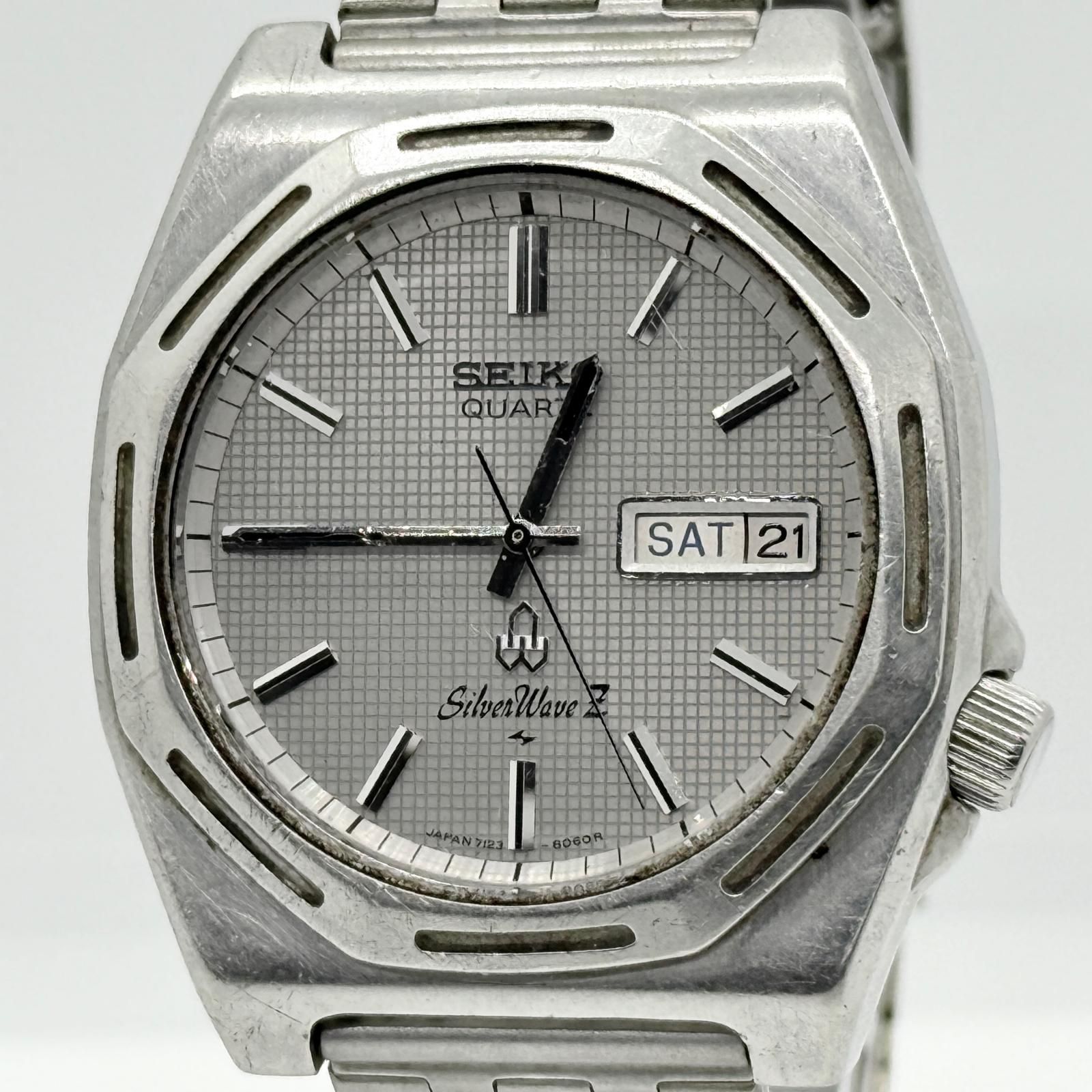 SEIKO セイコー Silver Wave 7 7123-8060 グレー QZ メンズ 腕時計 