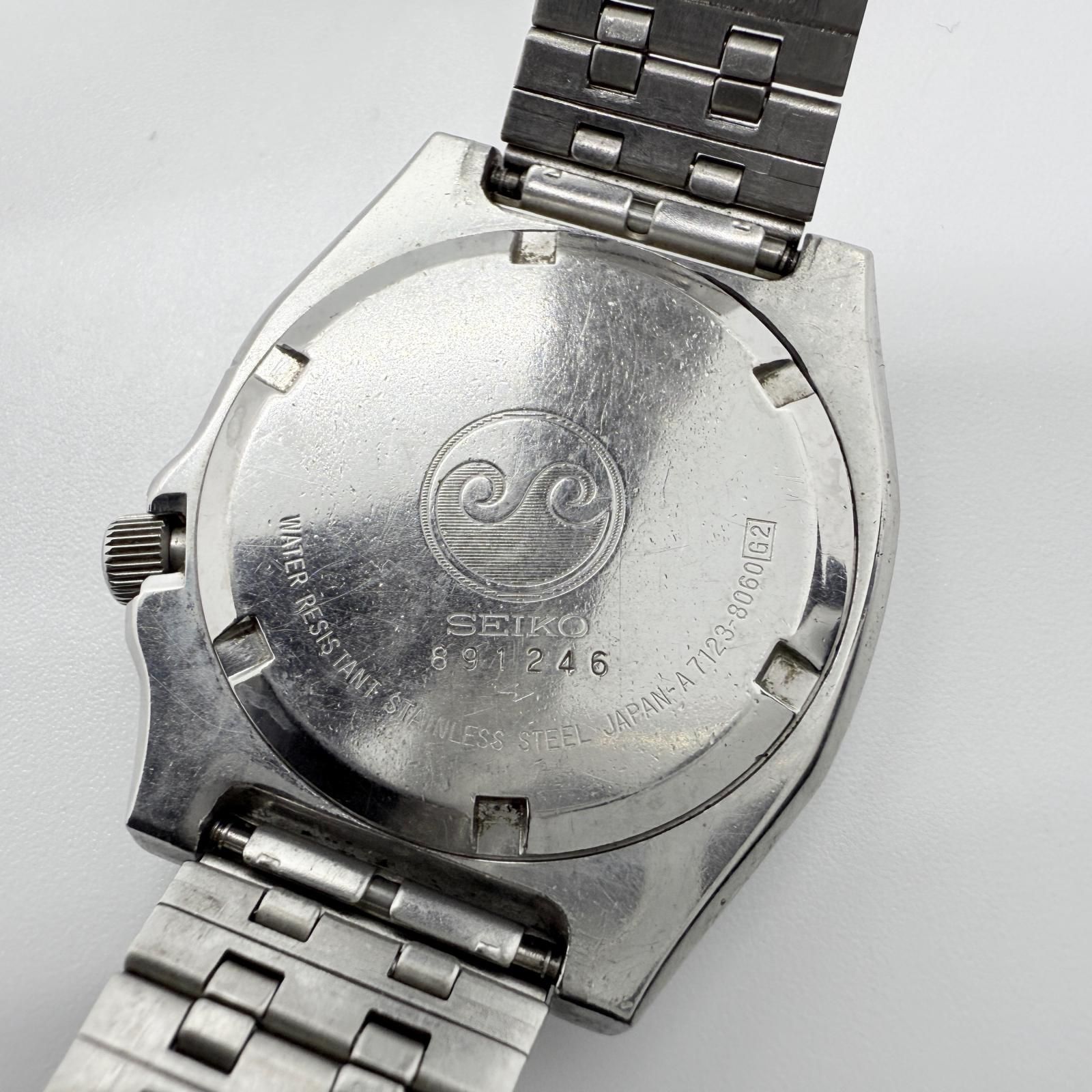 SEIKO セイコー Silver Wave 7 7123-8060 グレー QZ メンズ 腕時計 