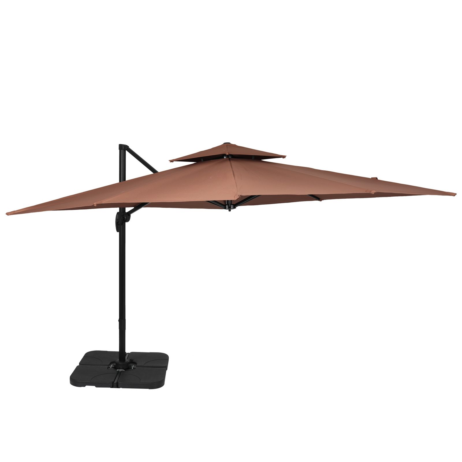 「新入荷」全新品 直径300cm 30+UPF紫外線 対策角度調整 2層 アルミ製 専用ベース付き パラソル ガーデンパラソル 長方形 大型 ビーチパラソル ガーデニング 庭 キャンプ 日傘 家庭での使用 商業利用 海辺 1年保証付き