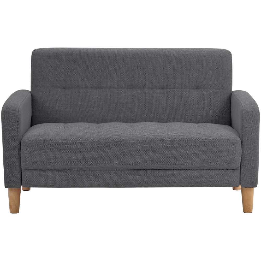  ソファー 2人掛け 肘付き 天然木脚 幅約110cm 簡単組み立て 2Y ファブリック おしゃれ 新生活 北欧スタイル ソファベッド グレー リネン無地 2人掛け 3人掛けソファ ソファ ソファベッド