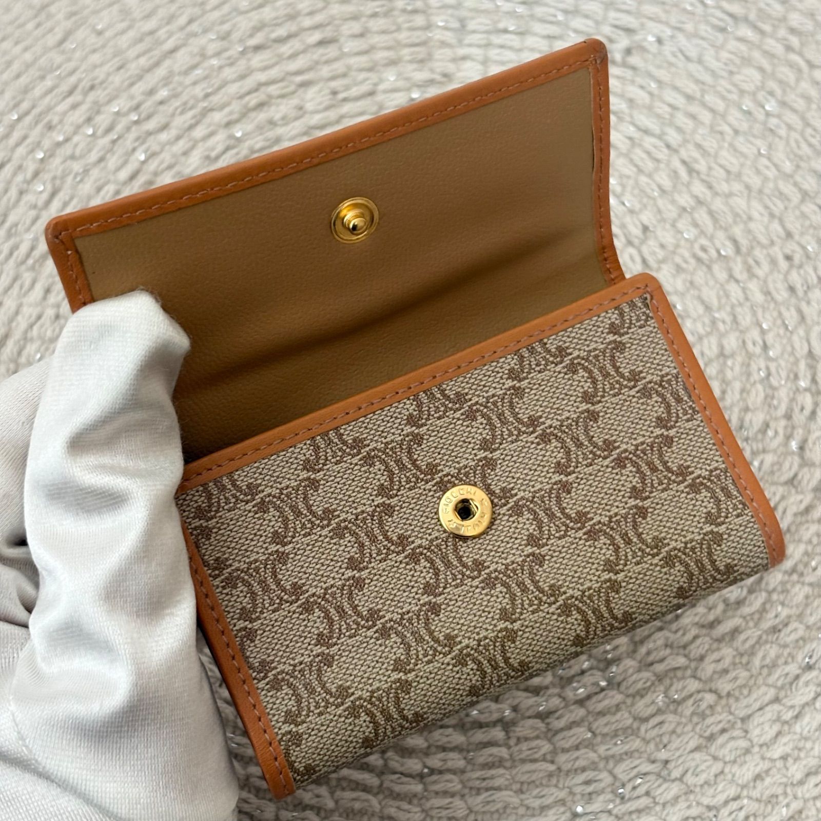 美品】セリーヌ 6連キーケース ベージュ系 レザー マカダム