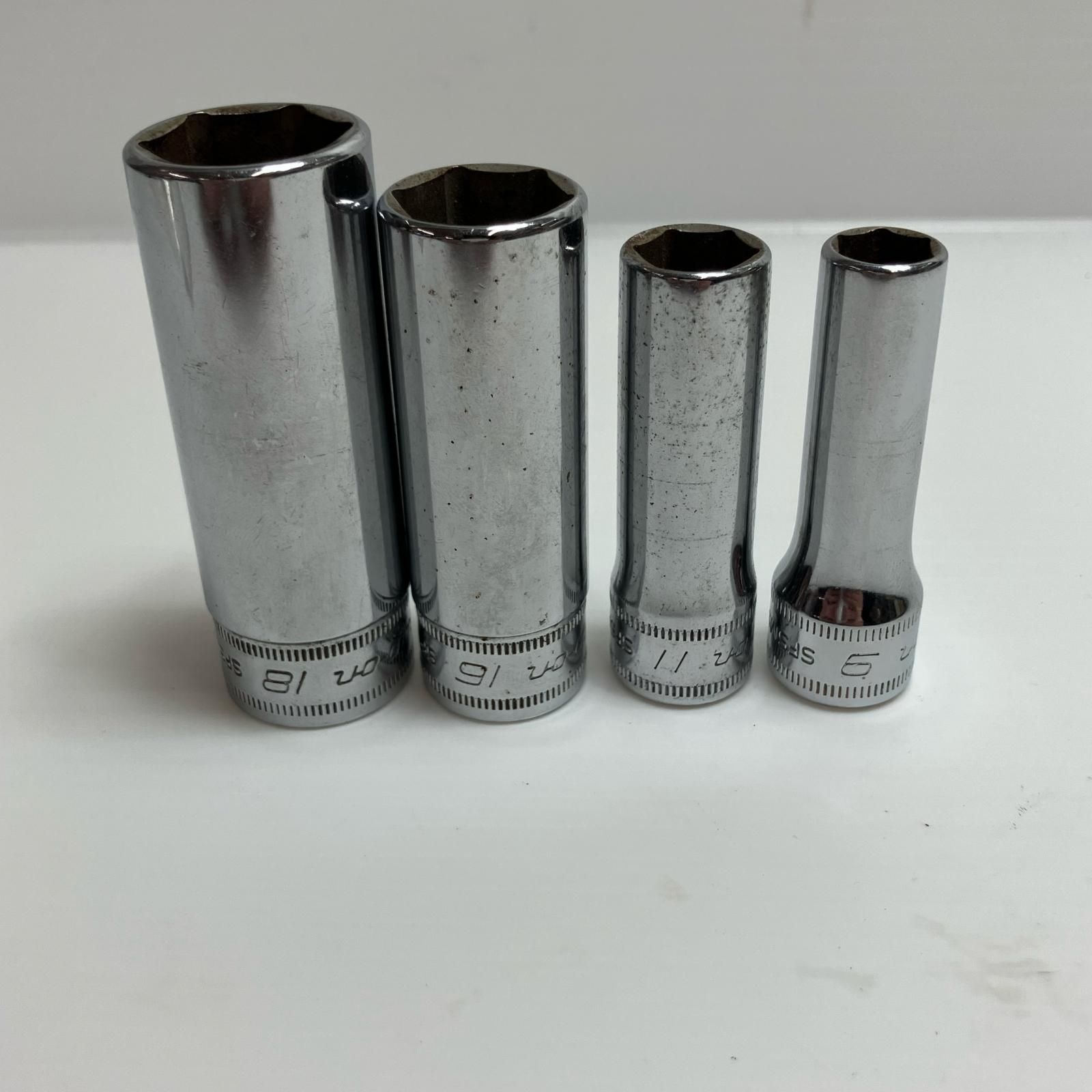 Snap-on スナップオン 3/8dr 6角ディープソケット4セット SFSM18.16.11.9