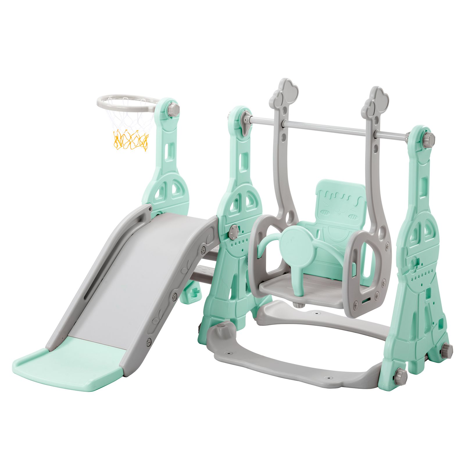 全新品 滑り台 すべり台 幼児用滑り台とブランコセット バスケットゴール ブランコ三段階調整可 遊具 室内遊具 屋内 家庭用 大型遊具 プレゼント 耐荷重40kg 3~5歳 1年保証付き