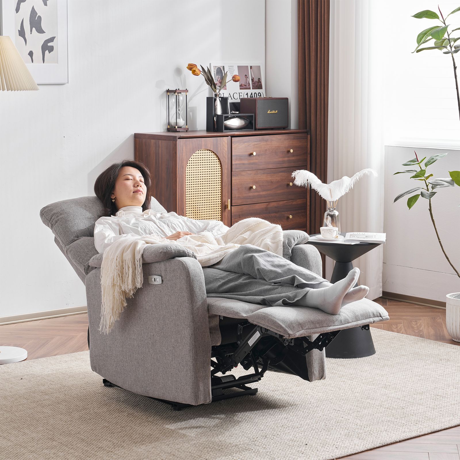 リクライニングソファー 電動リクライニングソファ オットマン一体型 1人掛け USBポート付き 電動ソファ モーションソファー 耐圧分散 電動ソファー スマホ充電可 リクライニングチェア グレー 省スペースソファ 2人掛け 3人掛けソファ ソファ ソファベッド
