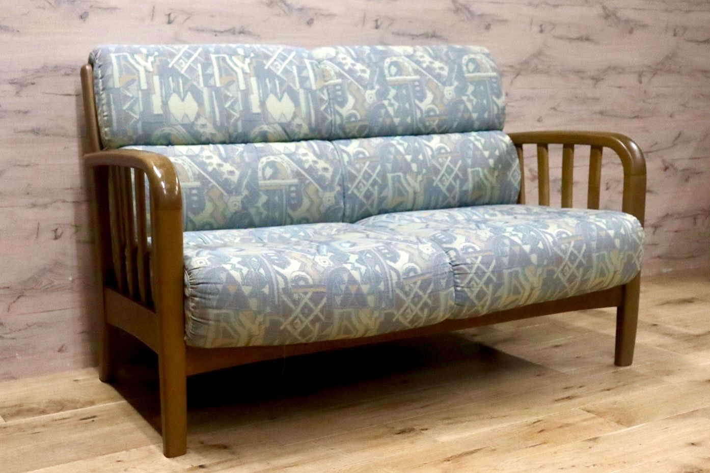  GMIH444A○maruni | マルニ 地中海 2人掛けソファ ラブソファ 2シーター アームソファ ファブリック ヴィンテージ レトロ 麻無地 2人掛け 3人掛けソファ ソファ ソファベッド