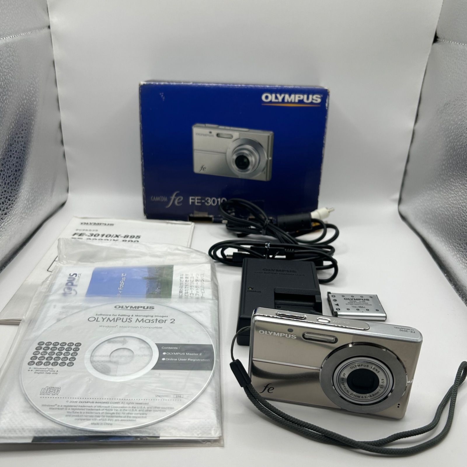 01】OLYMPUS オリンパス FE-3010 デジタルカメラ 動作確認済 中古 現状 