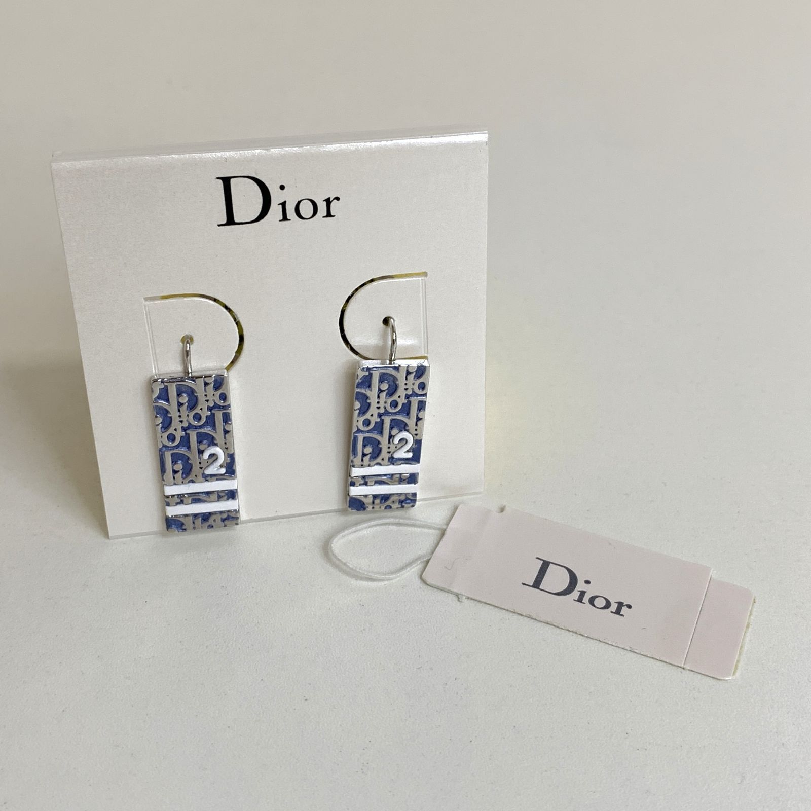 Diorディオール ピアストロッタープレートNO.2Christian Dior Christian Dior トロッター プレート ピアス No.2 ブルー クリスチャン