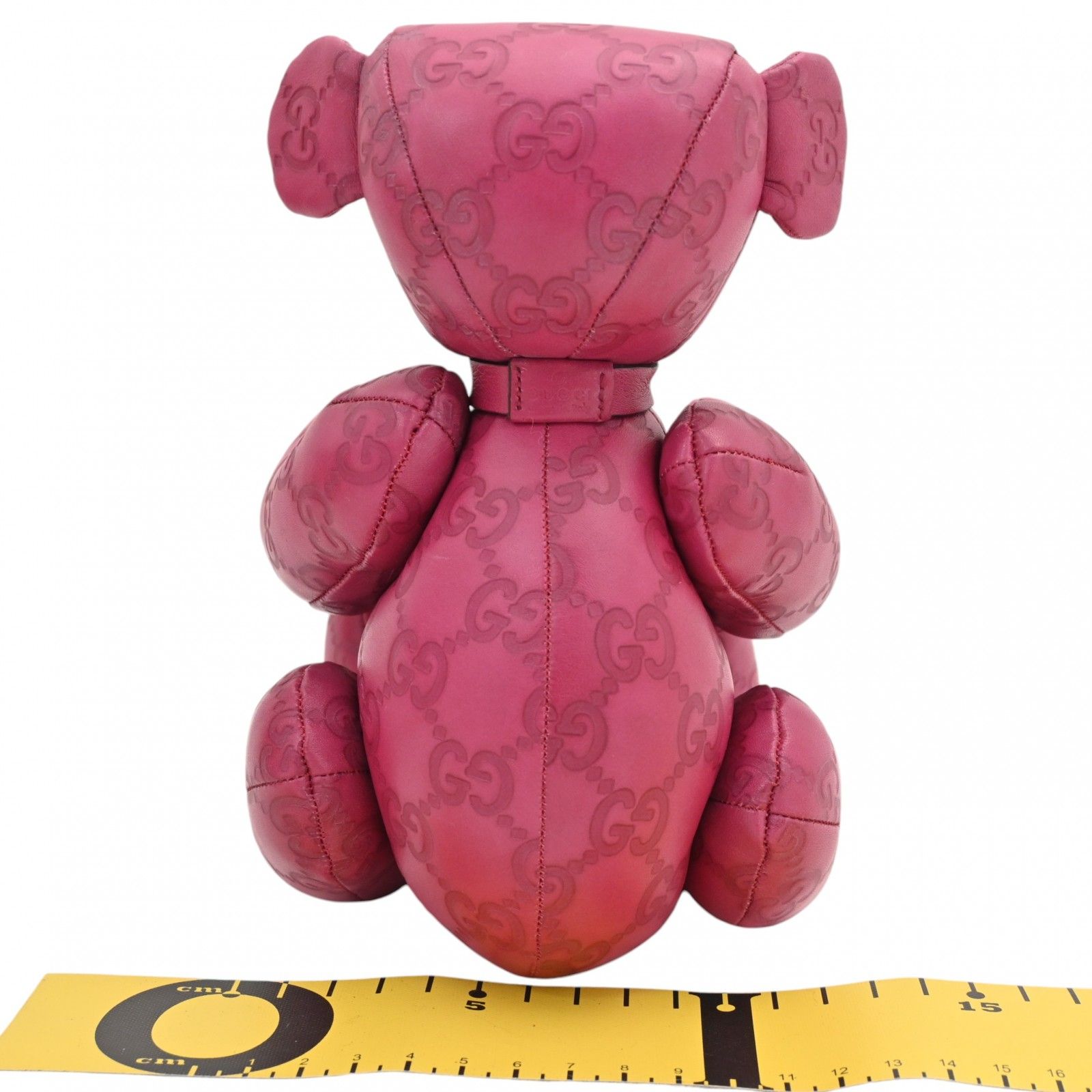 GUCCI　グッチGGシマ オール レザー　テディベア　ぬいぐるみ グッチ GG グッチシマ レザー テディベア くま ぬいぐるみ Aランク