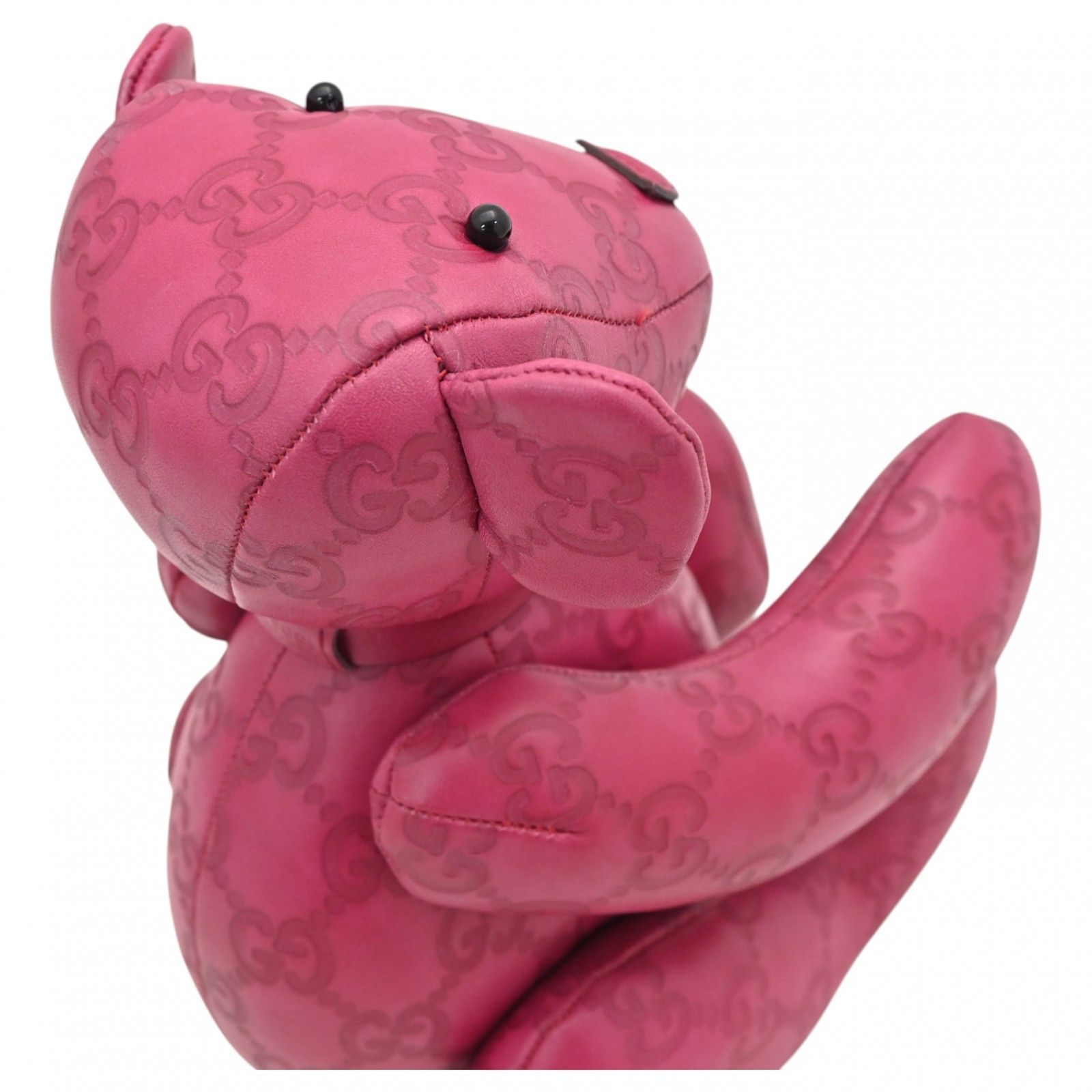 グッチ GG グッチシマ レザー テディベア くま ぬいぐるみ Aランク