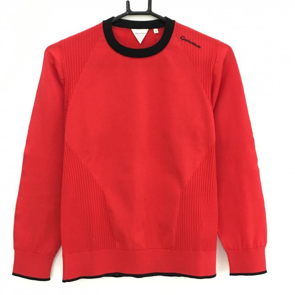 美品】テーラーメイド セーター レッド×黒 肩ロゴ ニット レディース M