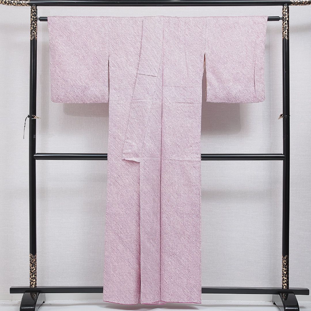 小紋（総絞り） 袷 身丈159cm 裄丈67cm 正絹 Aランク Mサイズ 広衿
