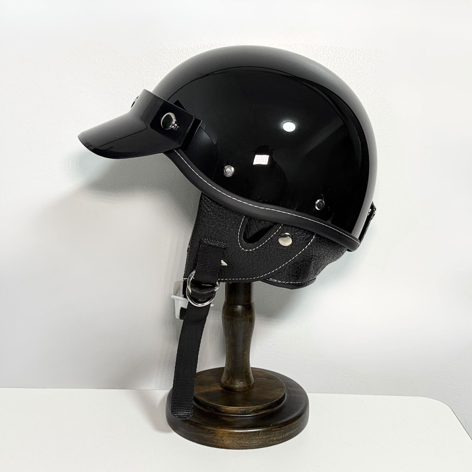 ハーフヘルメット ショーティー ブラック ポリスヘル 半ヘル ハーレー