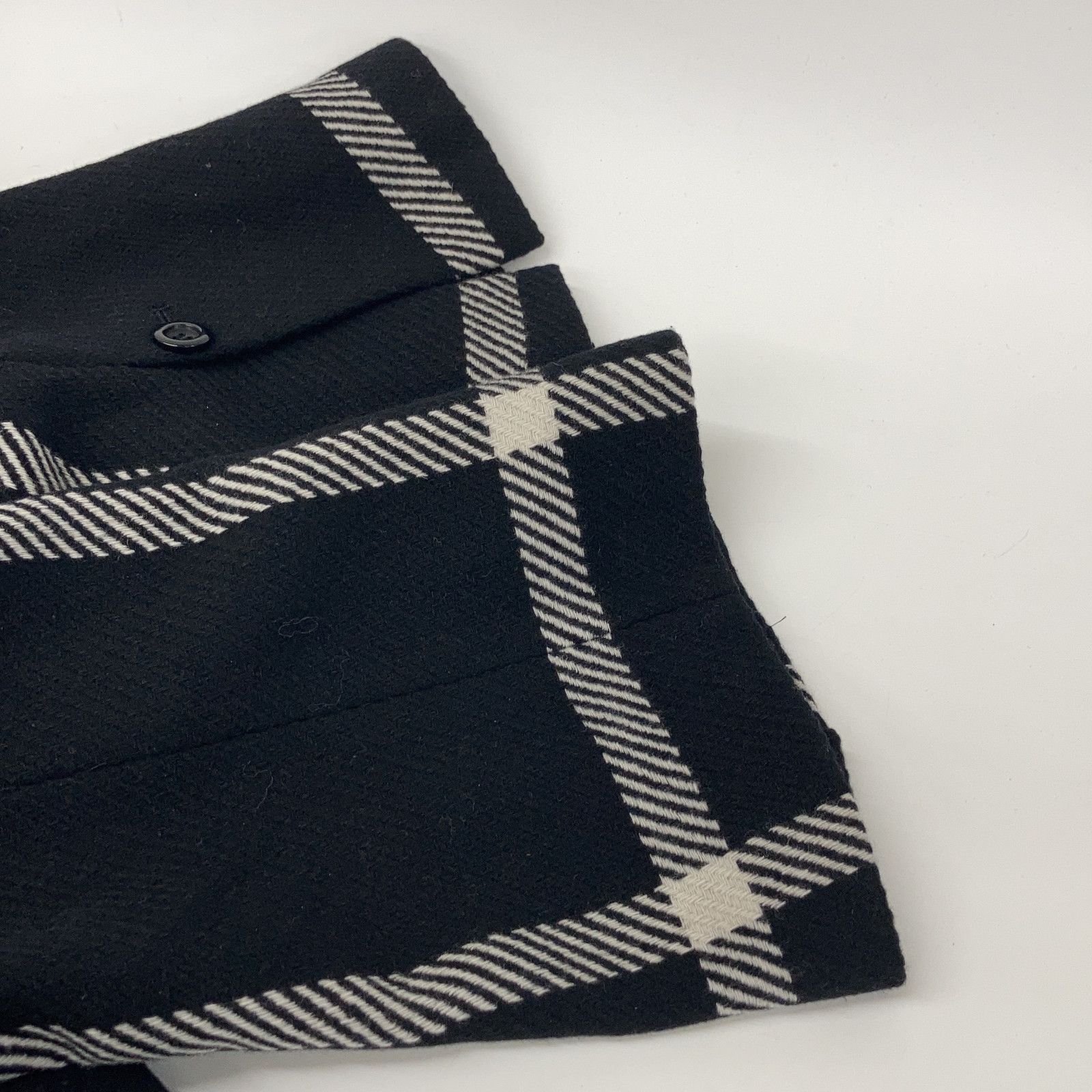 sheller シェリエ ﾌﾞﾗｯｸ×ﾎﾜｲﾄ ﾁｪｯｸ ｸﾛｯﾌﾟﾄﾞｼﾞｬｹｯﾄ/ｺｰﾄ F - メルカリ