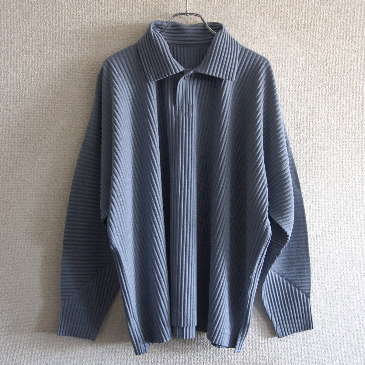 美品】 HOMME PLISSE ISSEY MIYAKE【プリーツ 長袖ポロシャツ】2