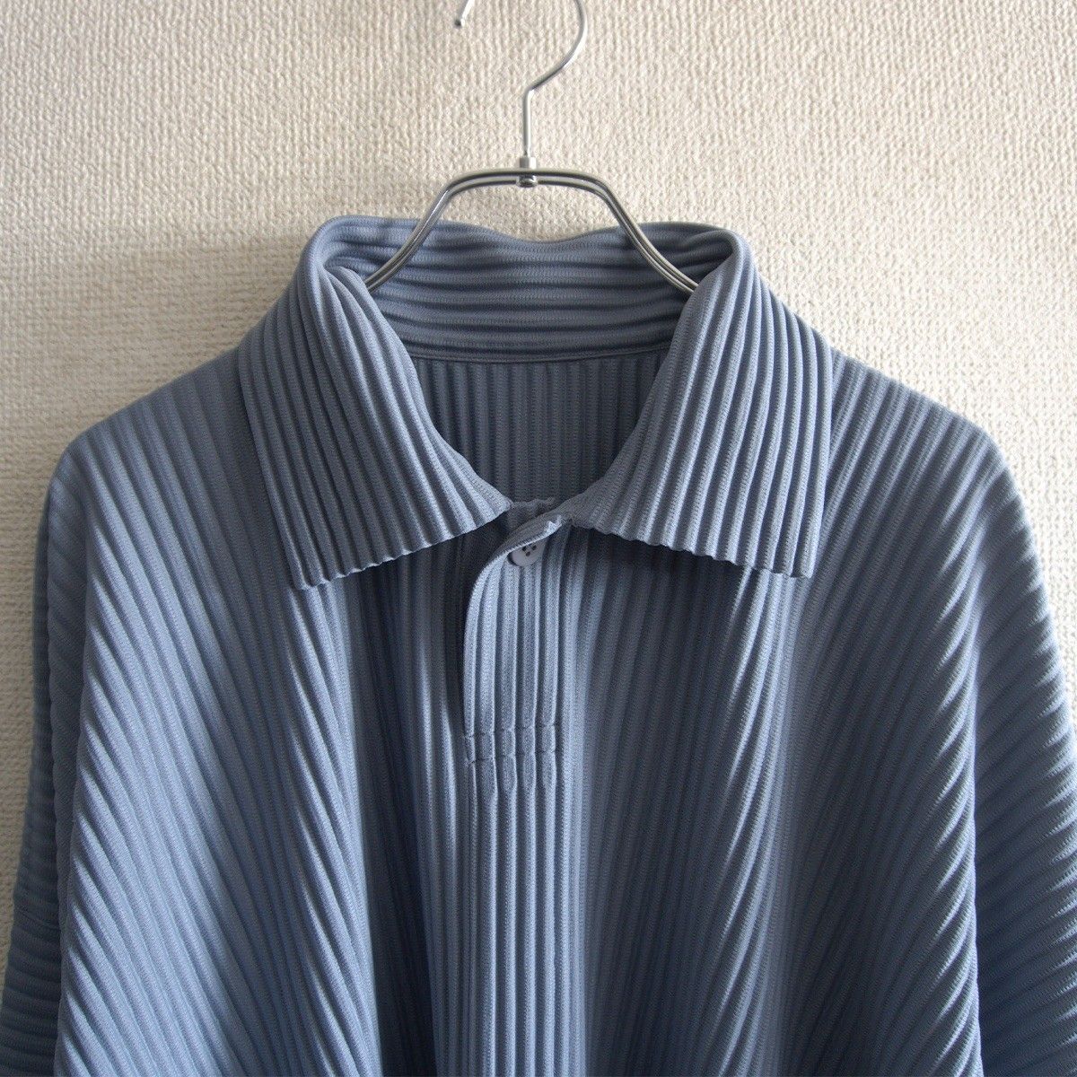 美品】 HOMME PLISSE ISSEY MIYAKE【プリーツ 長袖ポロシャツ】2