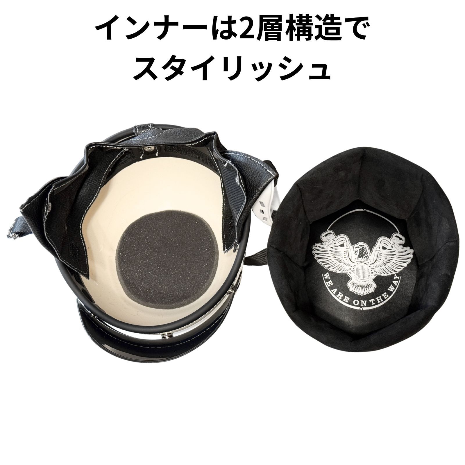 ハーフヘルメット ショーティー ブラック ポリスヘル 半ヘル ハーレー 