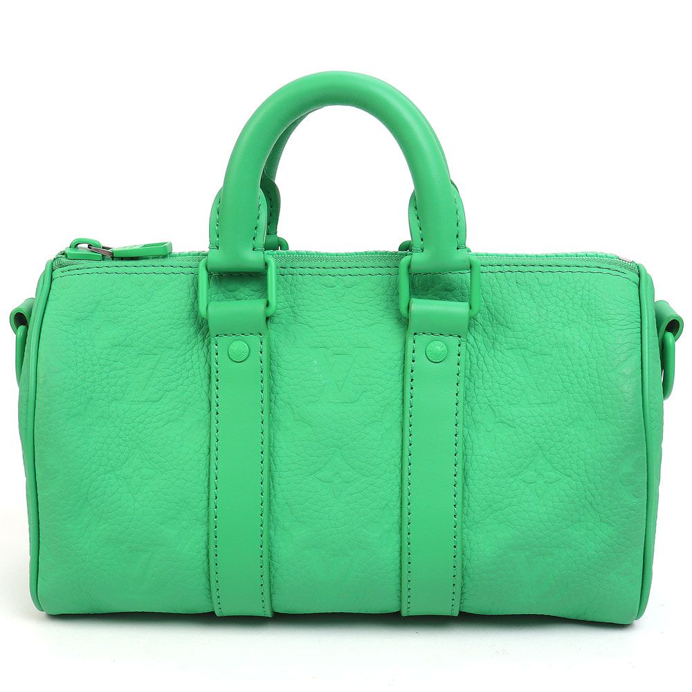 【美品】ルイヴィトン【LOUIS VUITTON】M20929 キーポル バンドリエール 25 トリヨンモノグラム レザー 2WAYショルダー ミニボストンバッグ エンボス グリーン ヴァージルアブロー 斜め掛け LV KEEPALL XS SHOULDER BAG【SAランク】【中古】 ルイヴィトンM20929 キーポル バンドリエール 25 トリヨンモノグラム