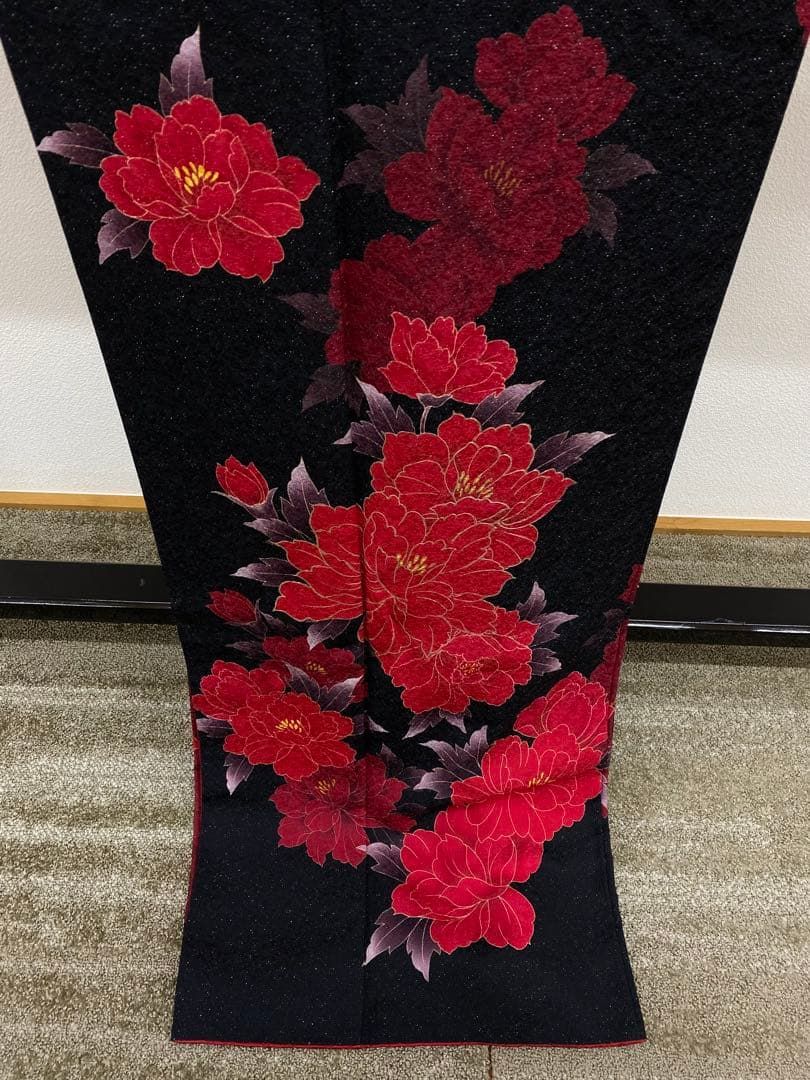 振袖 金彩 牡丹 身丈176cm パールトーン加工済 トールサイズ MO3476 