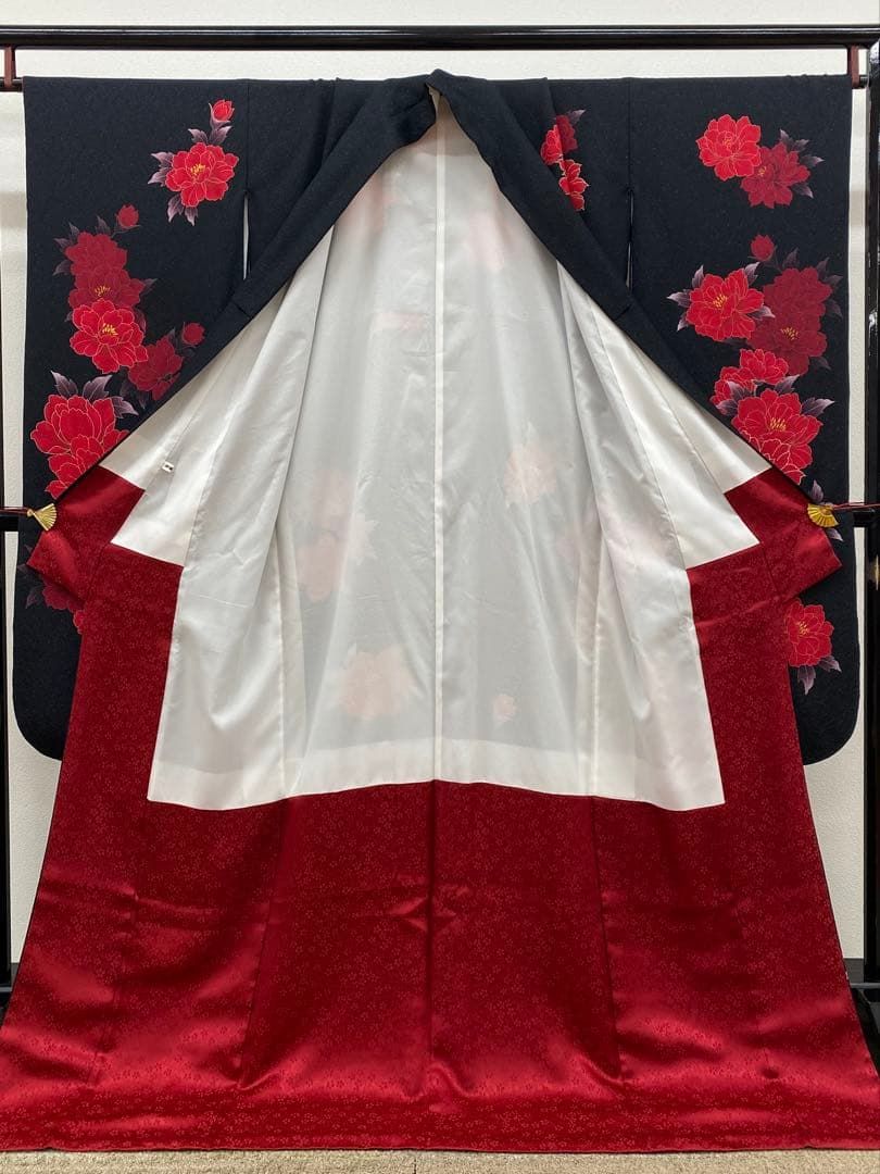 振袖 金彩 牡丹 身丈176cm パールトーン加工済 トールサイズ MO3476 