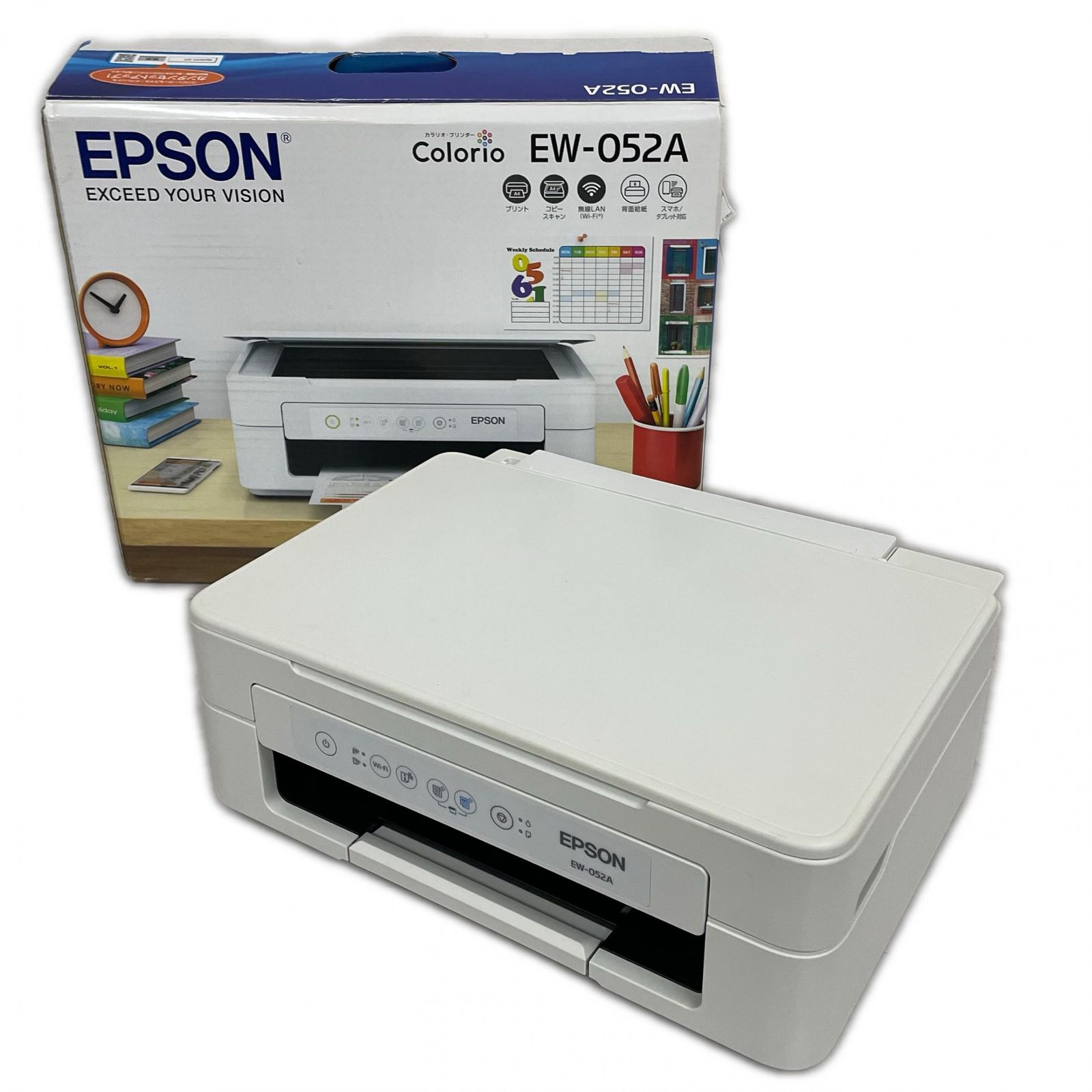 Epson エプソン カラリオ 複合機 EW-052A プリンター ホワイト 中古